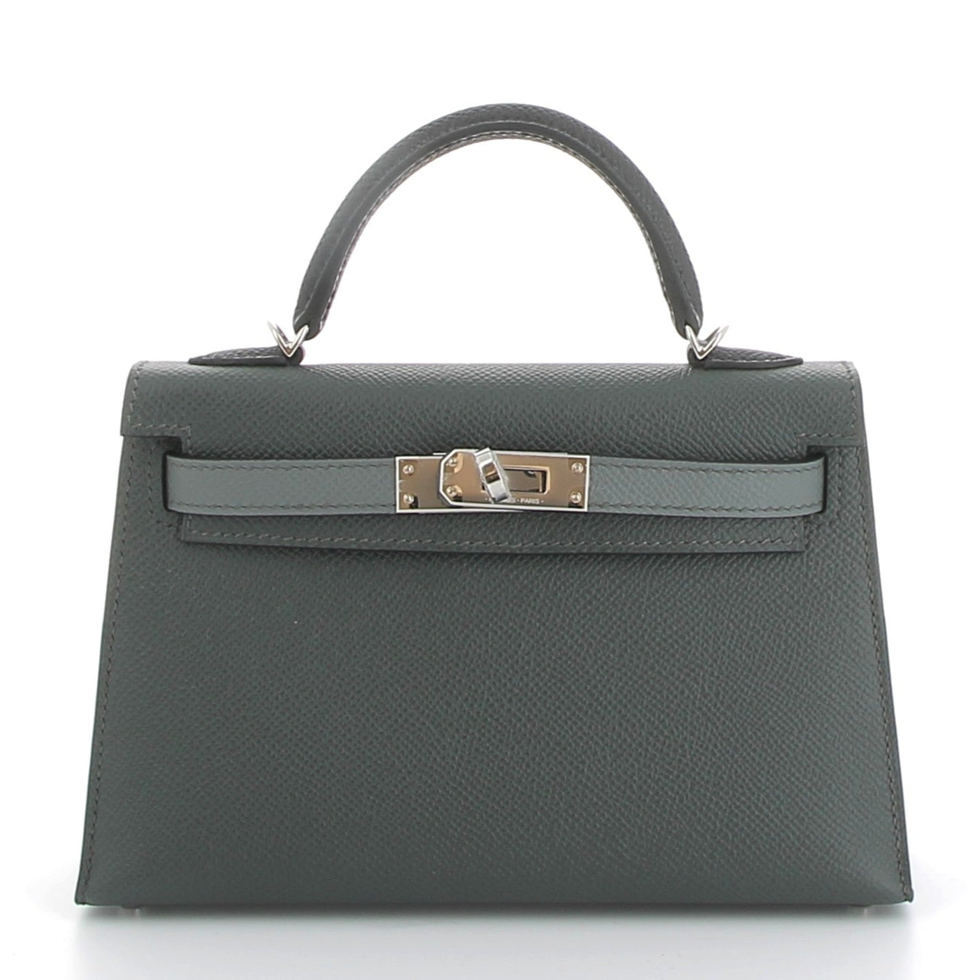 HERMÈS Kelly 20 Sellier Mangrove/Vert Amande Epsom Leather Palladium Hardware