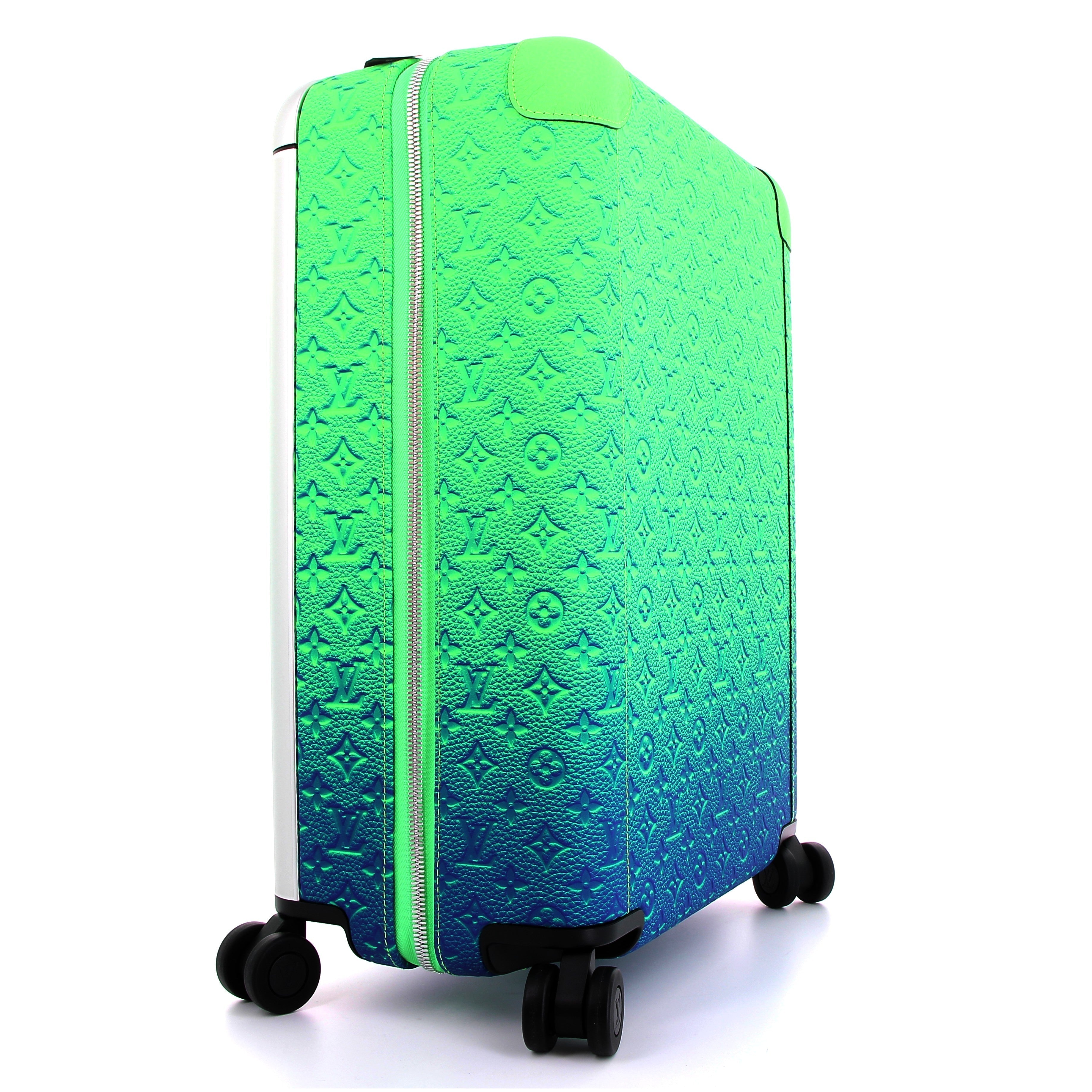 LOUIS VUITTON x VIRGIL ABLOH Horizon 55 Suitcase Blue/Green Monogram Taurillon Illusion Silver Hardware