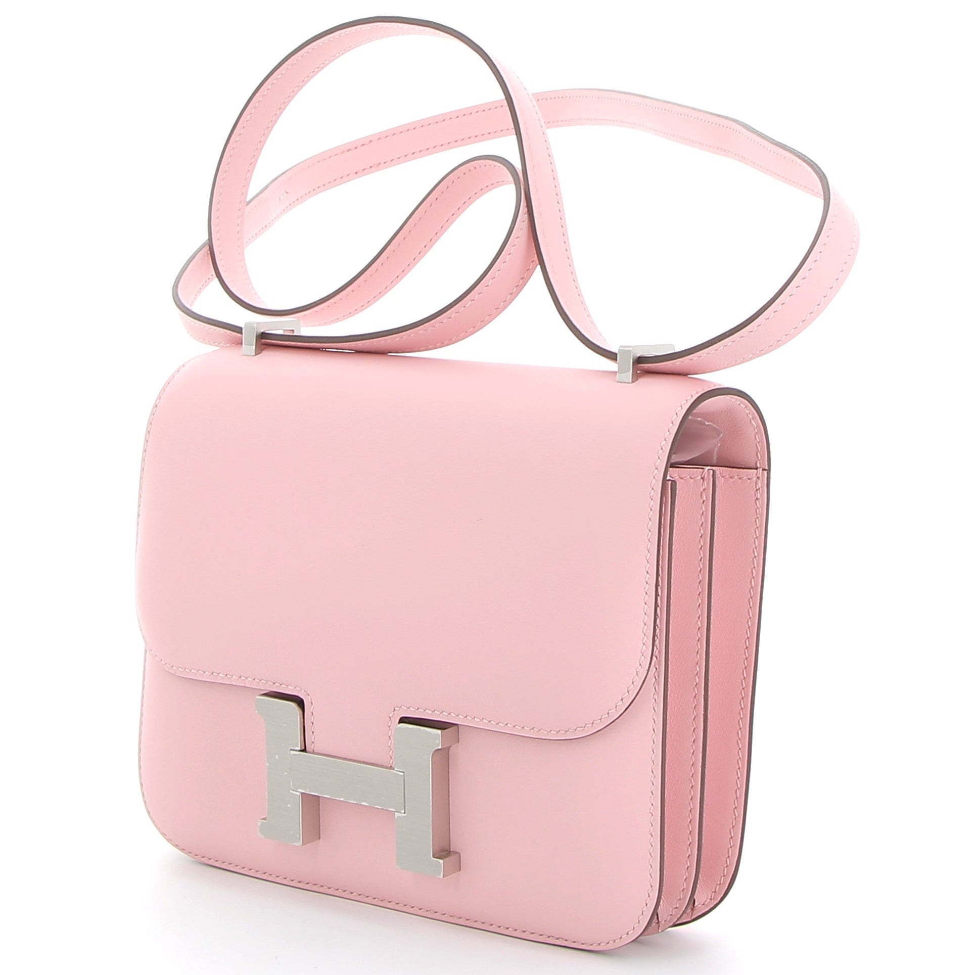 HERMES Constance 18 Rose Sakura Swift Leather Palladium Hardware