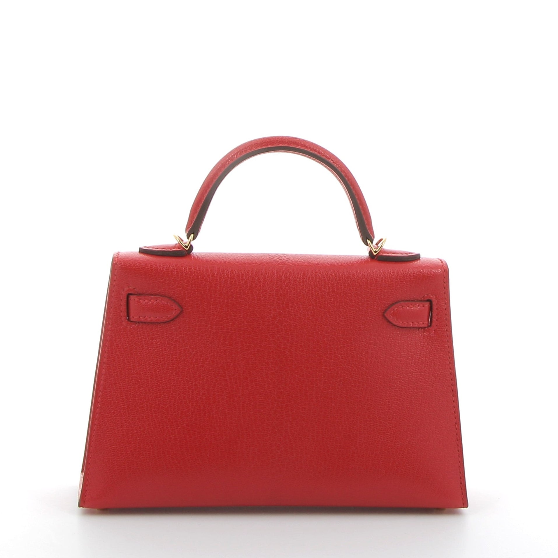 HERMES Kelly 20 Rouge de Coeur Chèvre Leather Yellow Gold Hardware