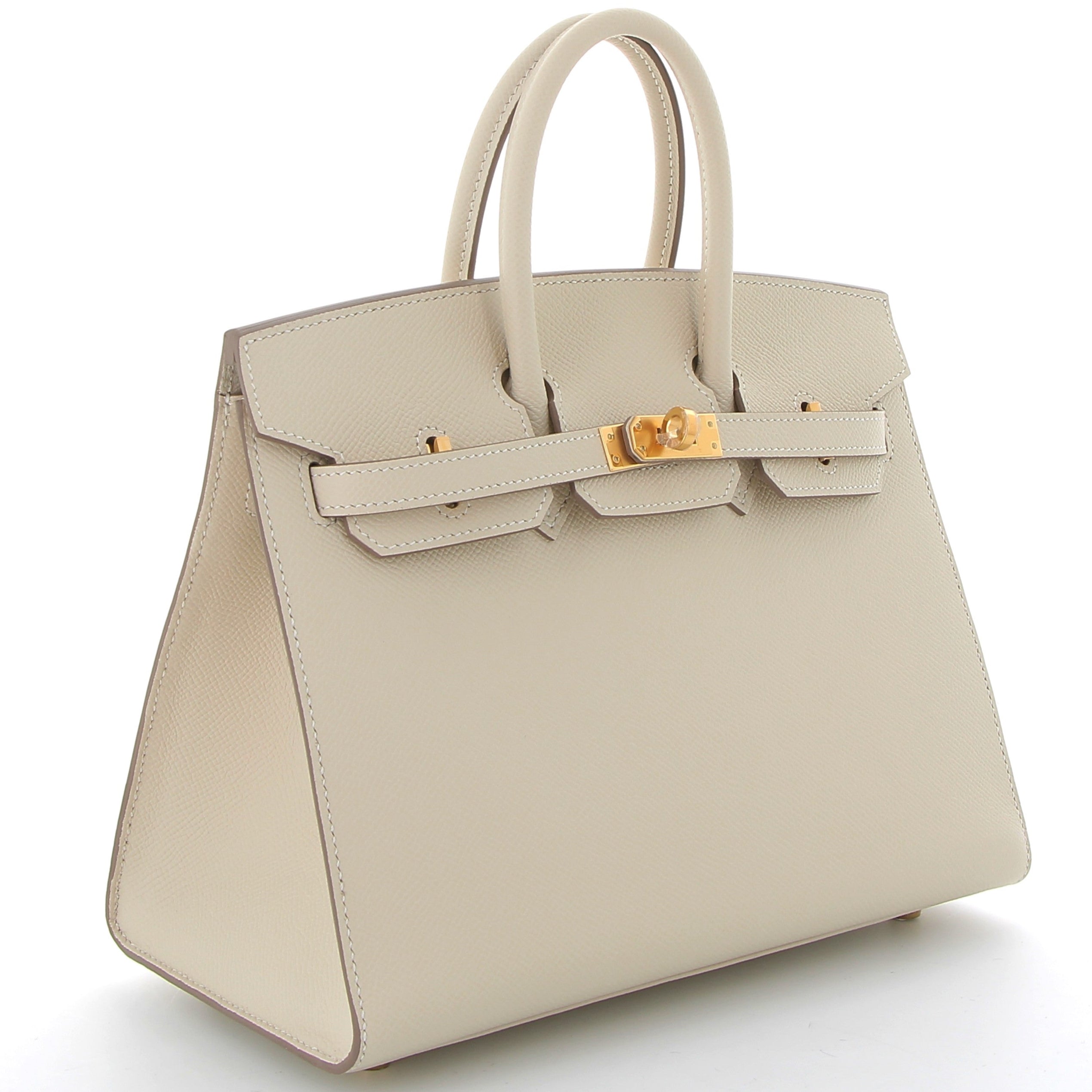 HERMES Birkin 25 Craie Sellier Epsom Leather Hardware