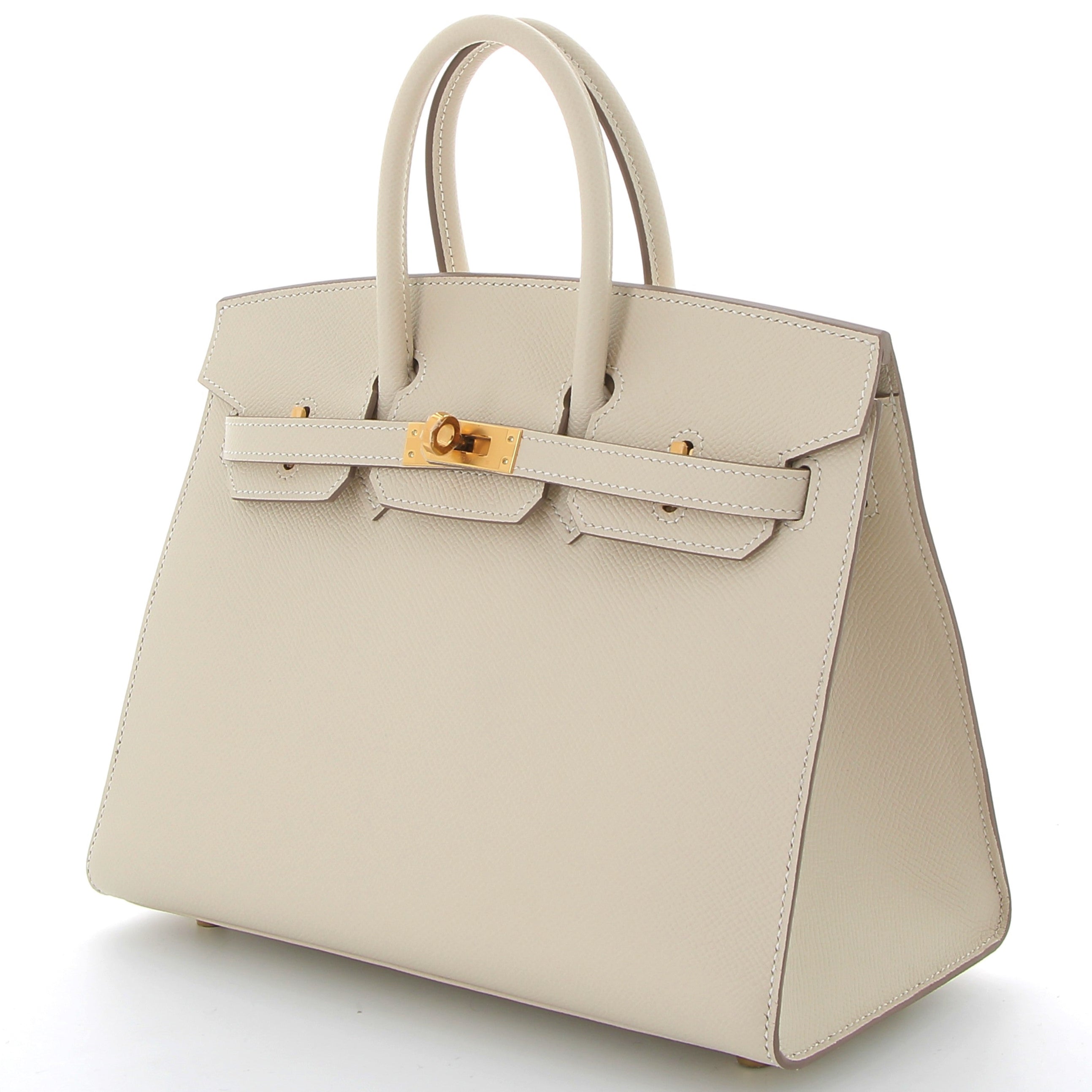 HERMES Birkin 25 Craie Sellier Epsom Leather Hardware
