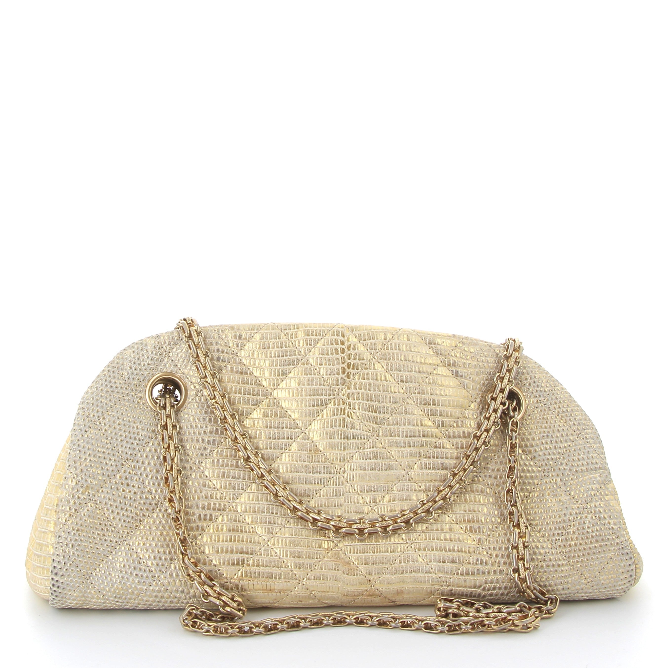 CHANEL Mademoiselle Handbag Lizard Leather