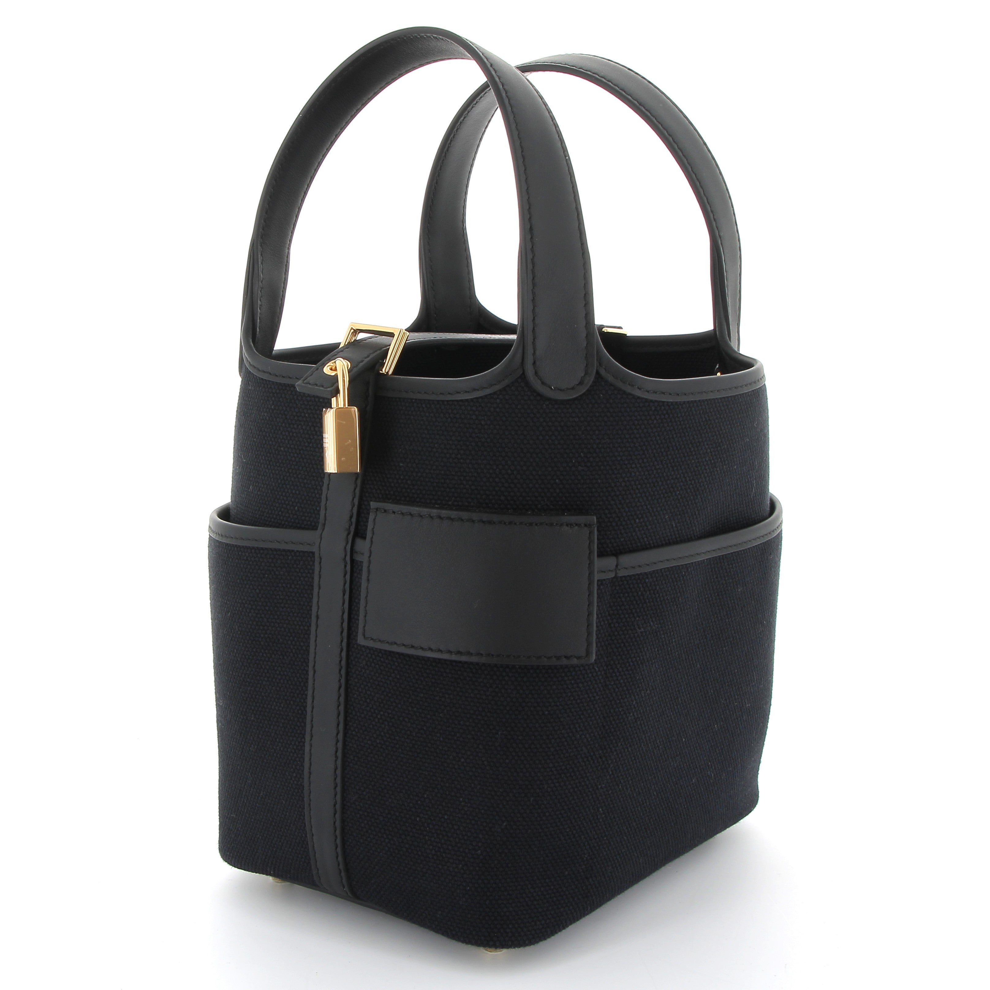 HERMÈS Picotin 18 Cargo Noir Canvas Gold Hardware (GHW)