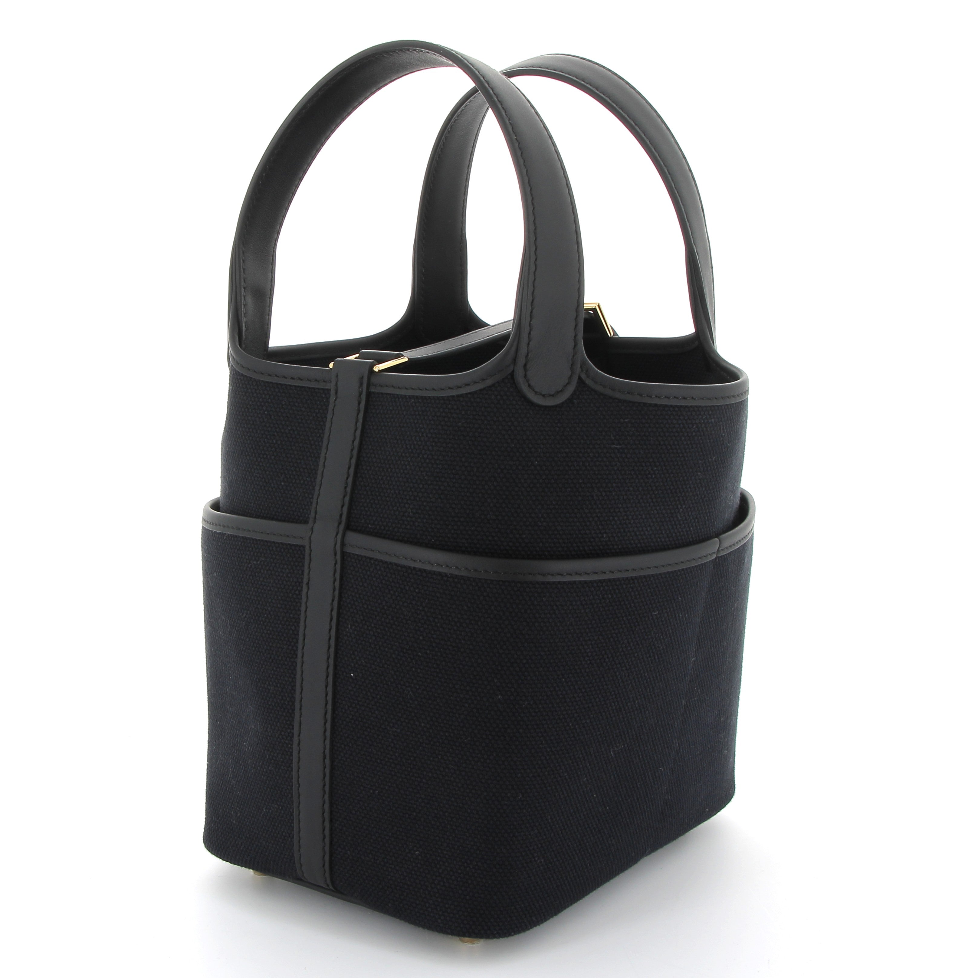 HERMÈS Picotin 18 Cargo Noir Canvas Gold Hardware (GHW)