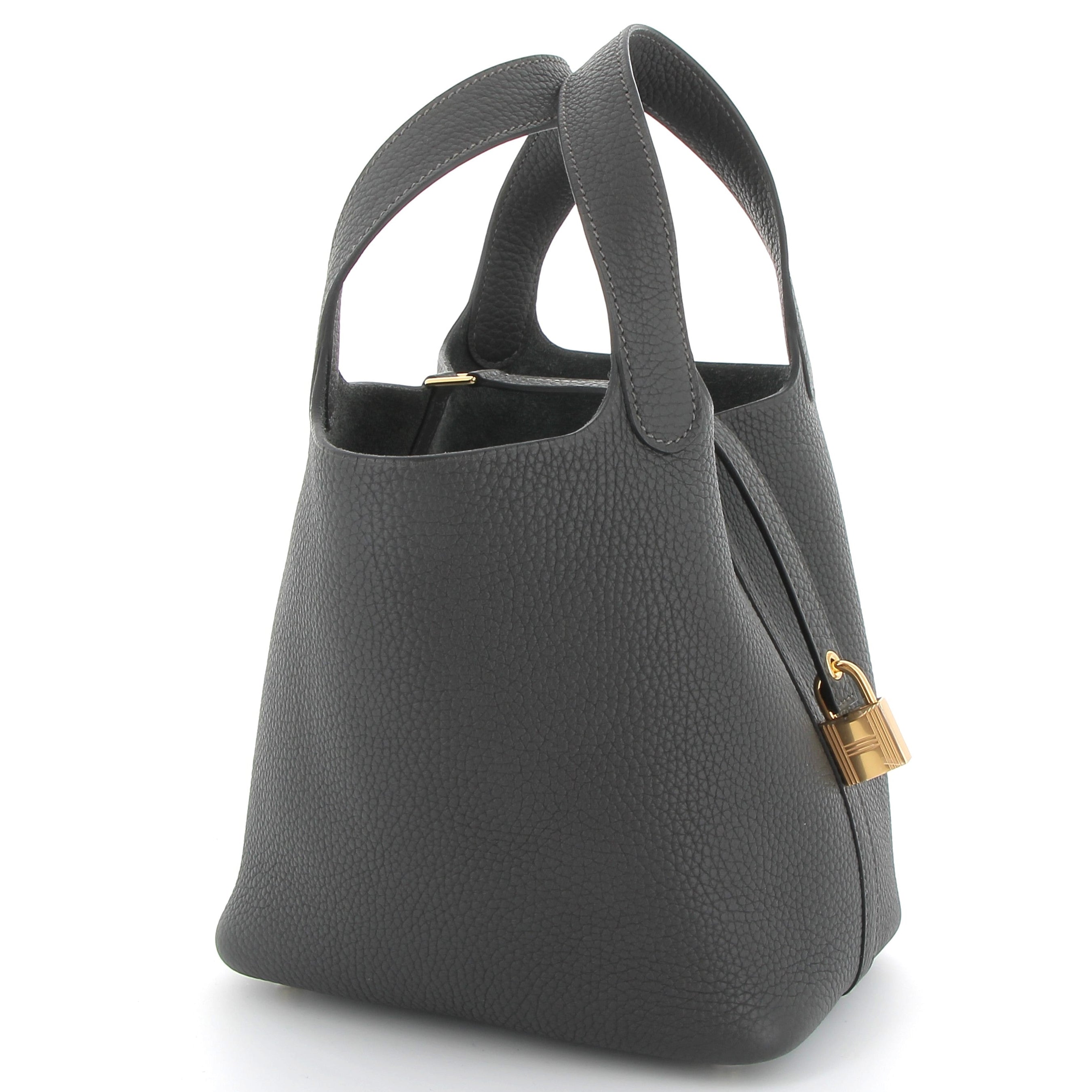 HERMES Picotin 18 Dark Bronze Taurillon Clemence Gold Hardware