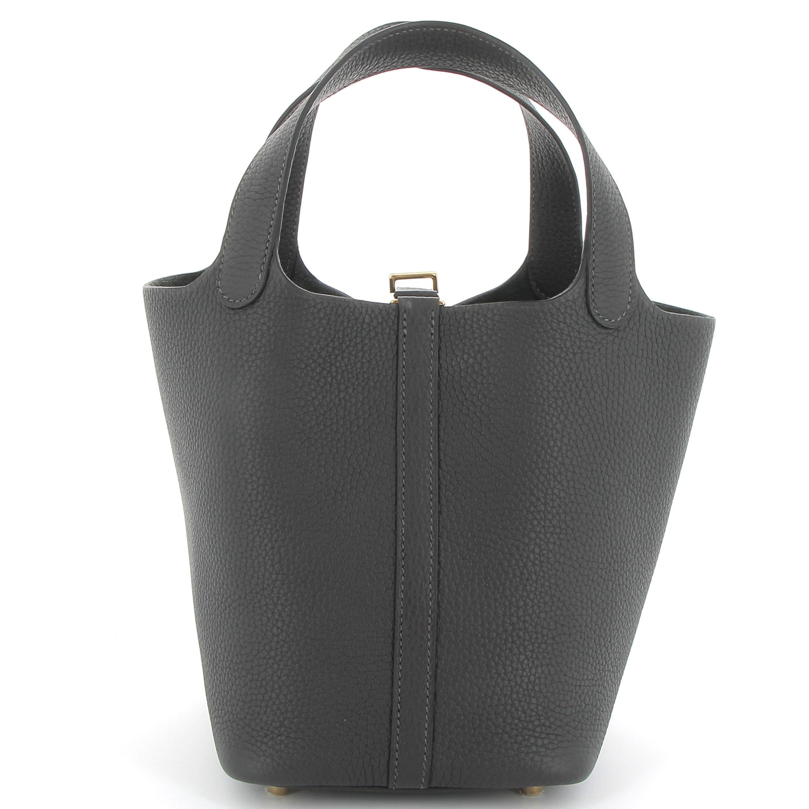 HERMES Picotin 18 Dark Bronze Taurillon Clemence Gold Hardware