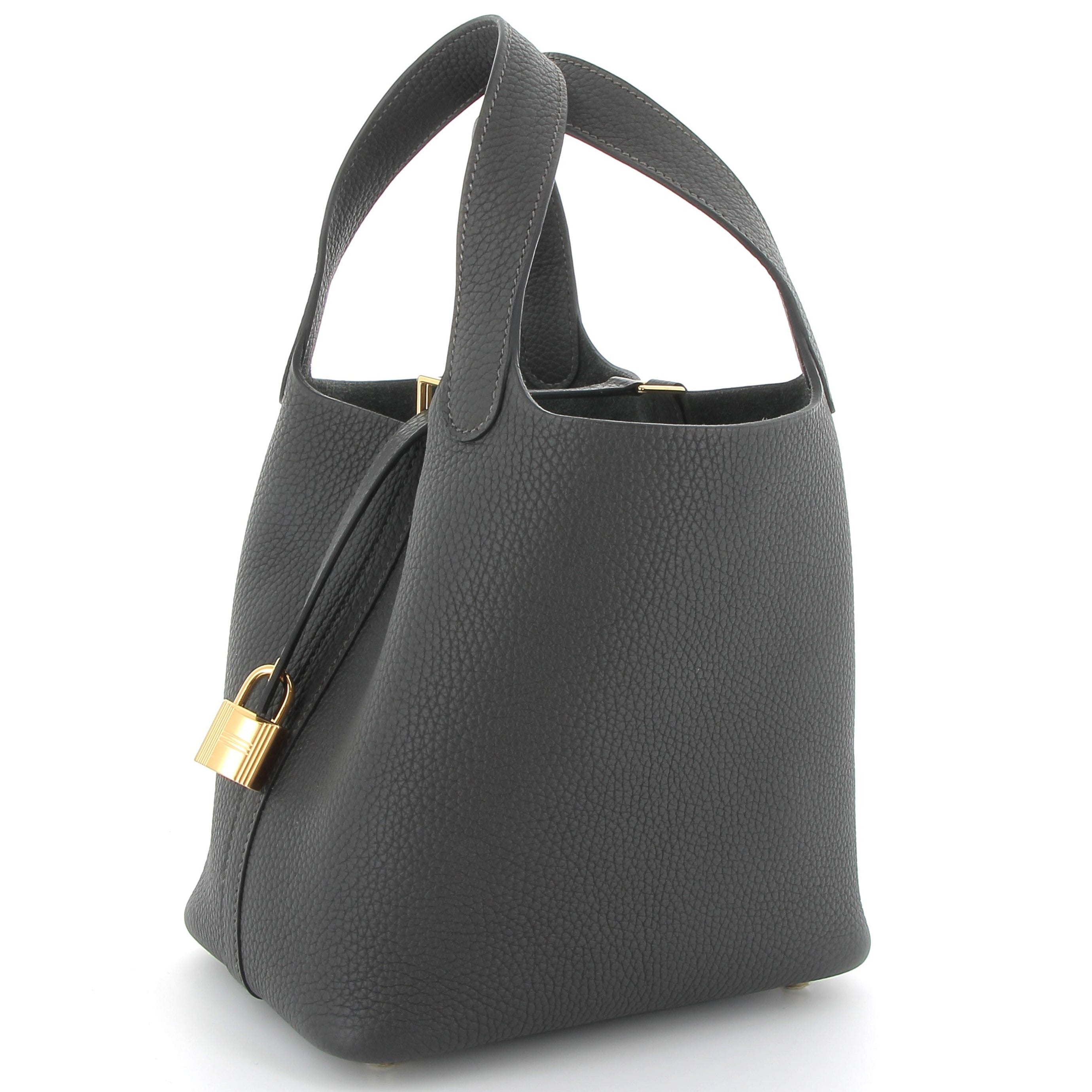 HERMES Picotin 18 Dark Bronze Taurillon Clemence Gold Hardware