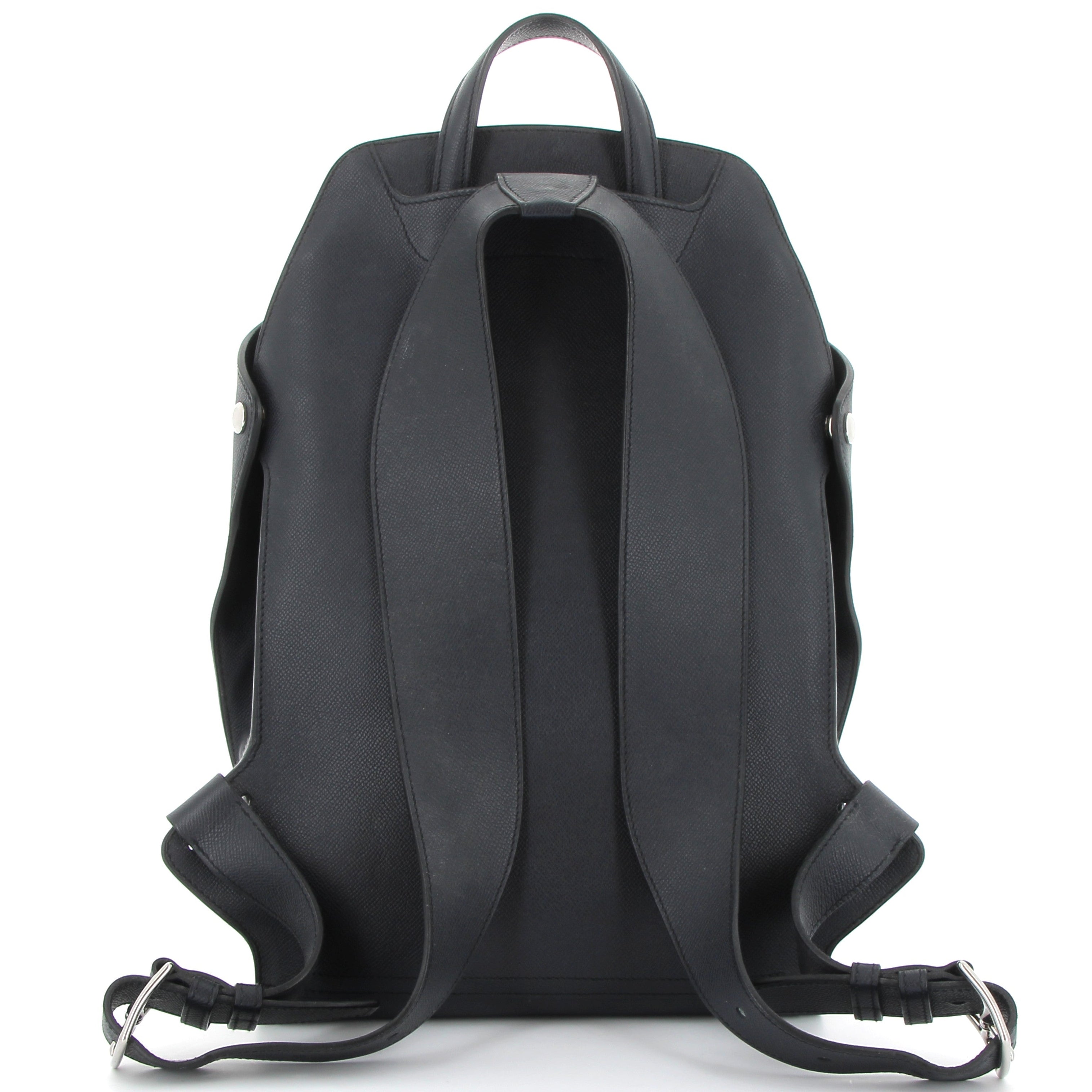 HERMES City Back Navy Blue Epsom Leather Palladium Hardware