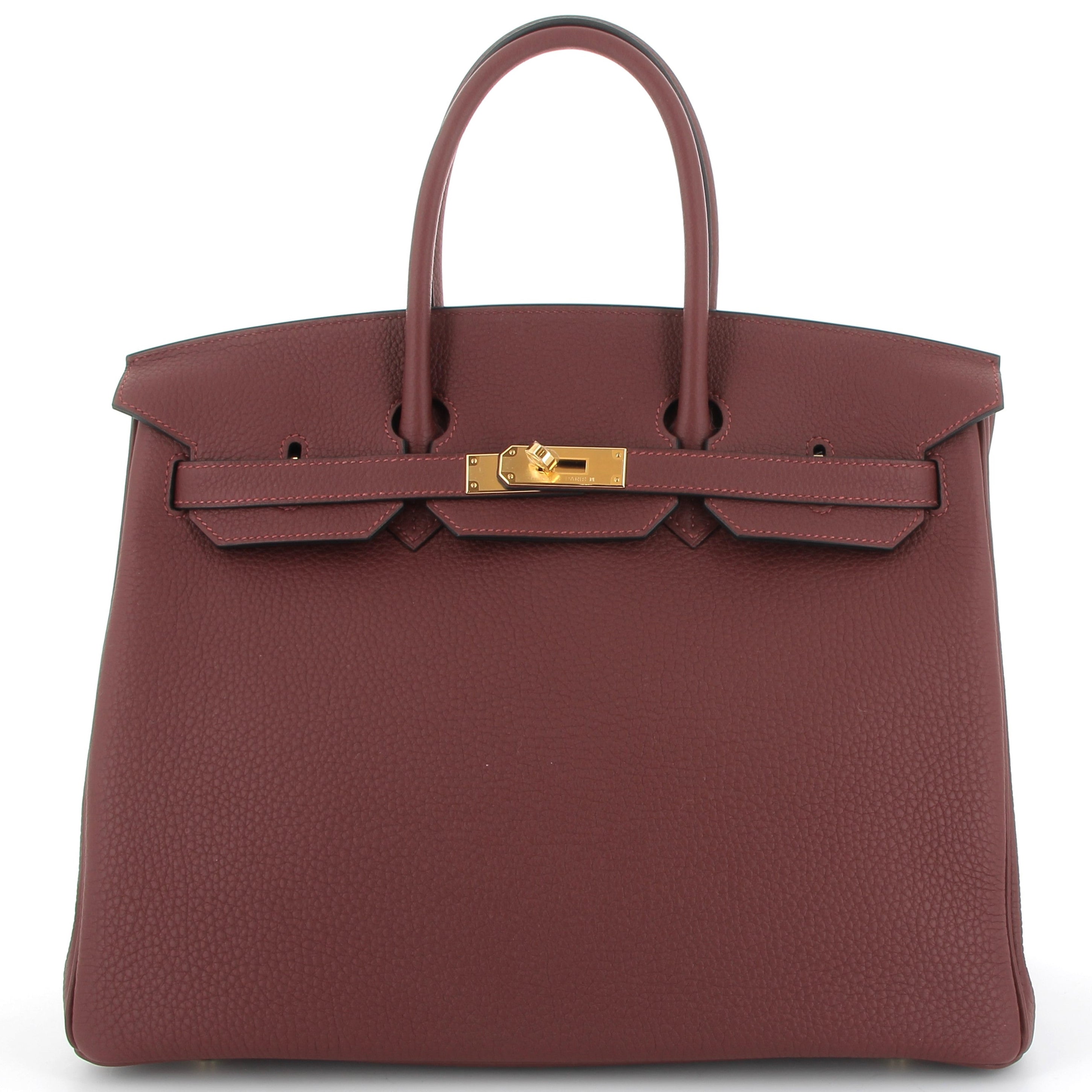 HERMES Birkin 35 Rouge H Togo Leather Gold Hardware