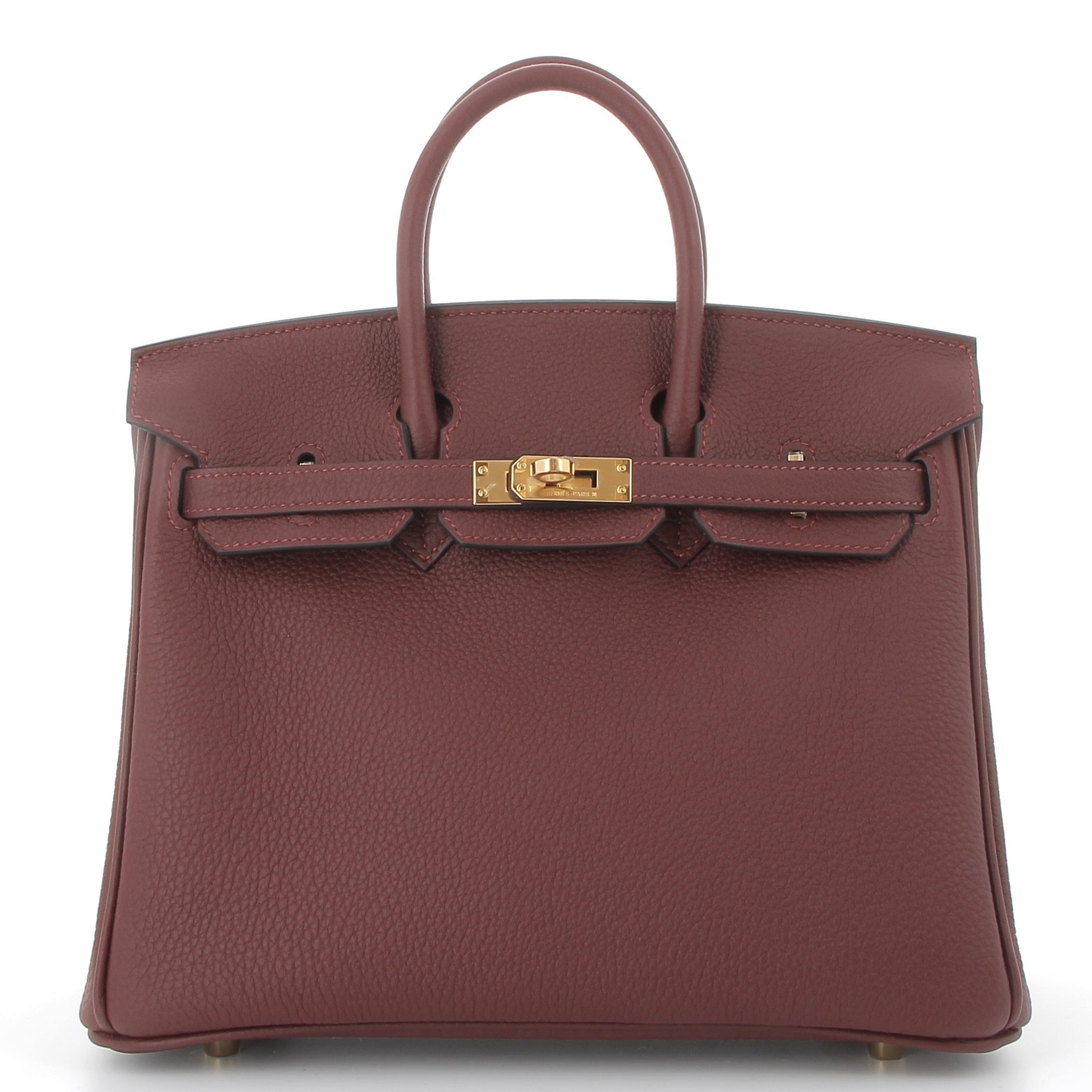 HERMES Birkin 25 Rouge H Togo Leather Gold Hardware