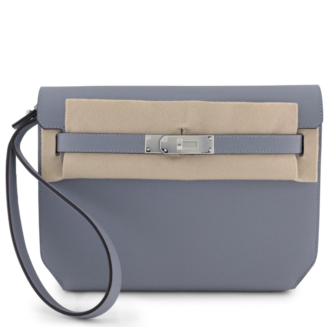 HERMES Kelly Depeche Gris Pantin Epsom Leather Palladium Hardware