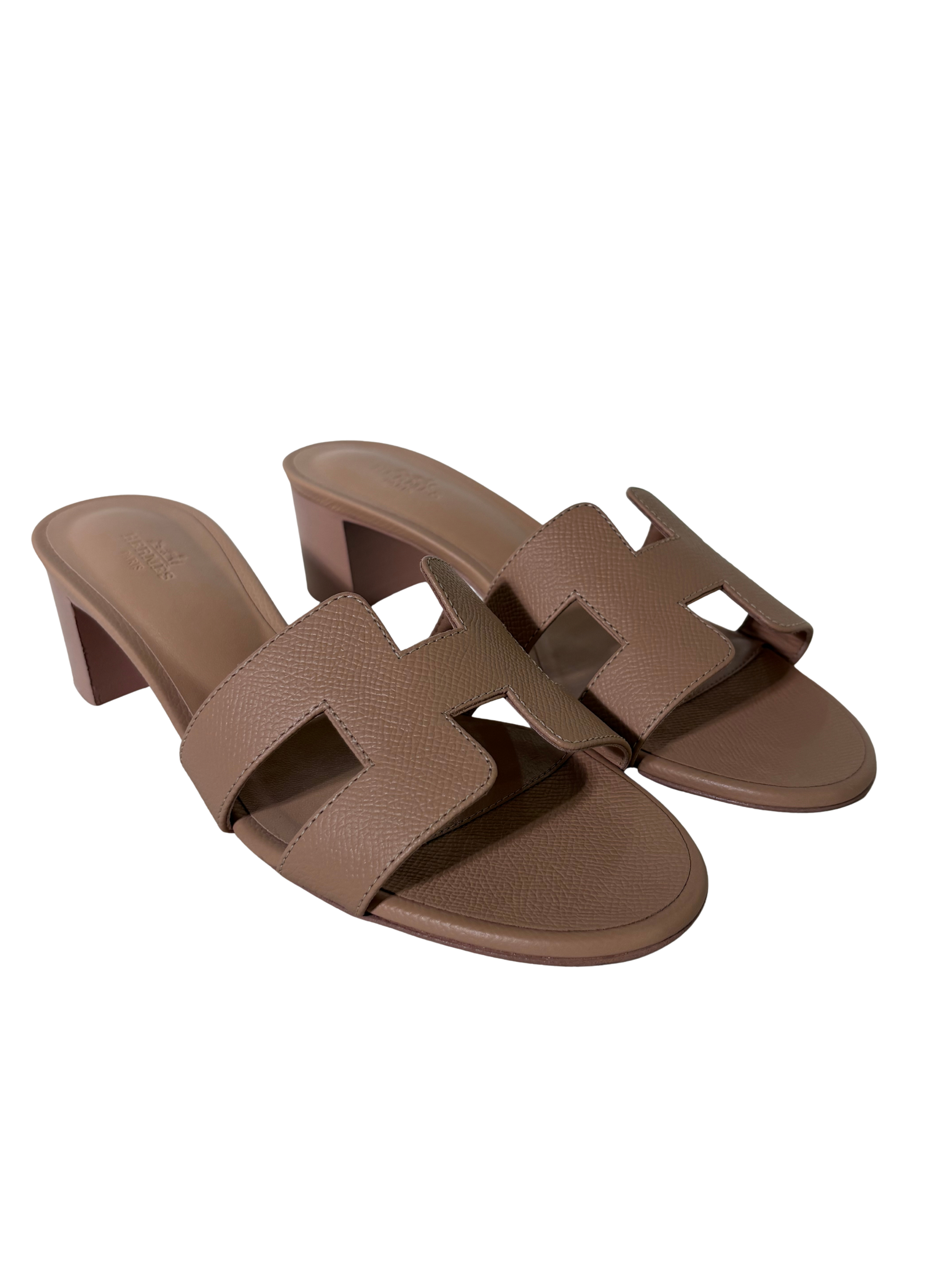 HERMES Oasis Sandals Beige Perlino Epsom