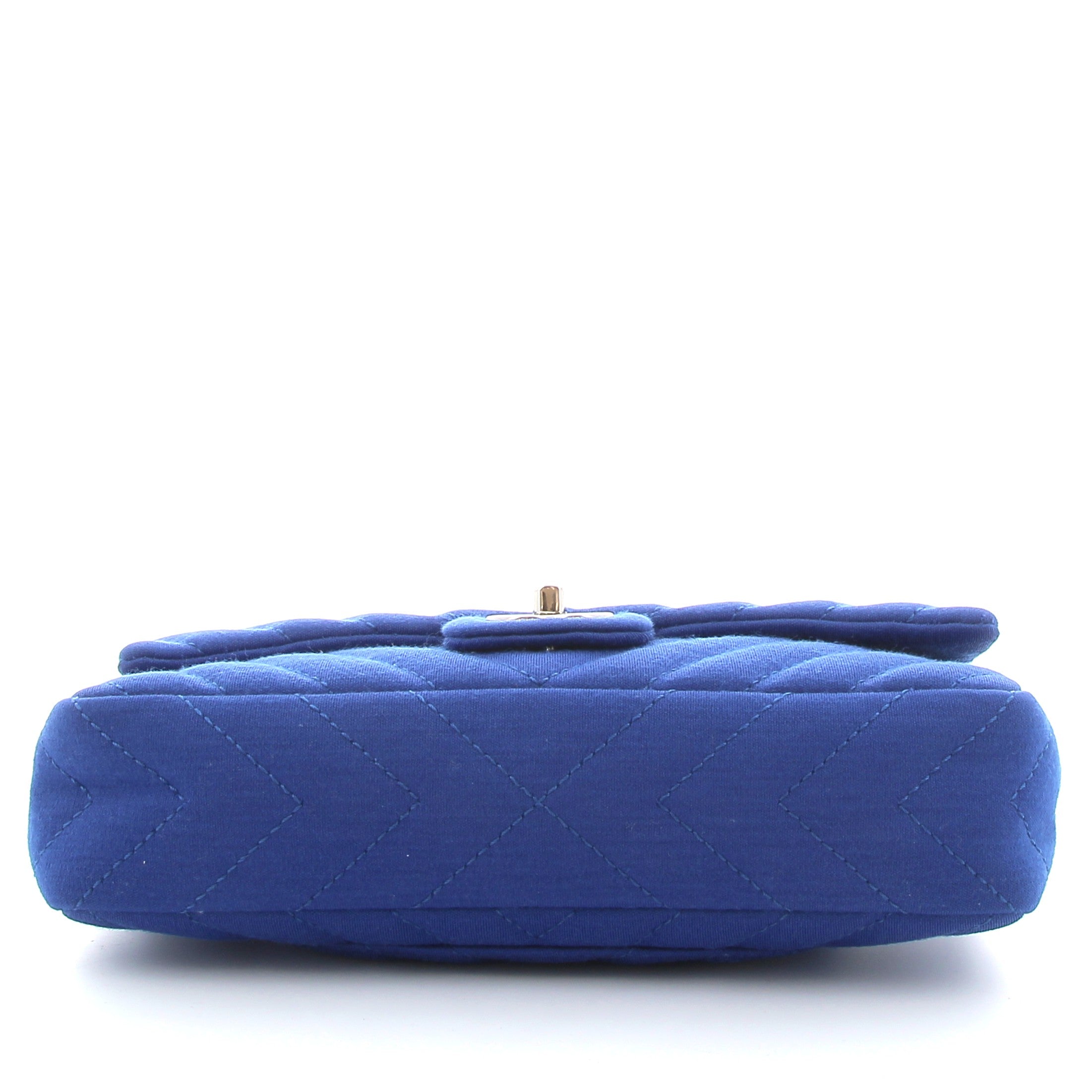 CHANEL Timeless Bag Blue Jersey Silver Hardware