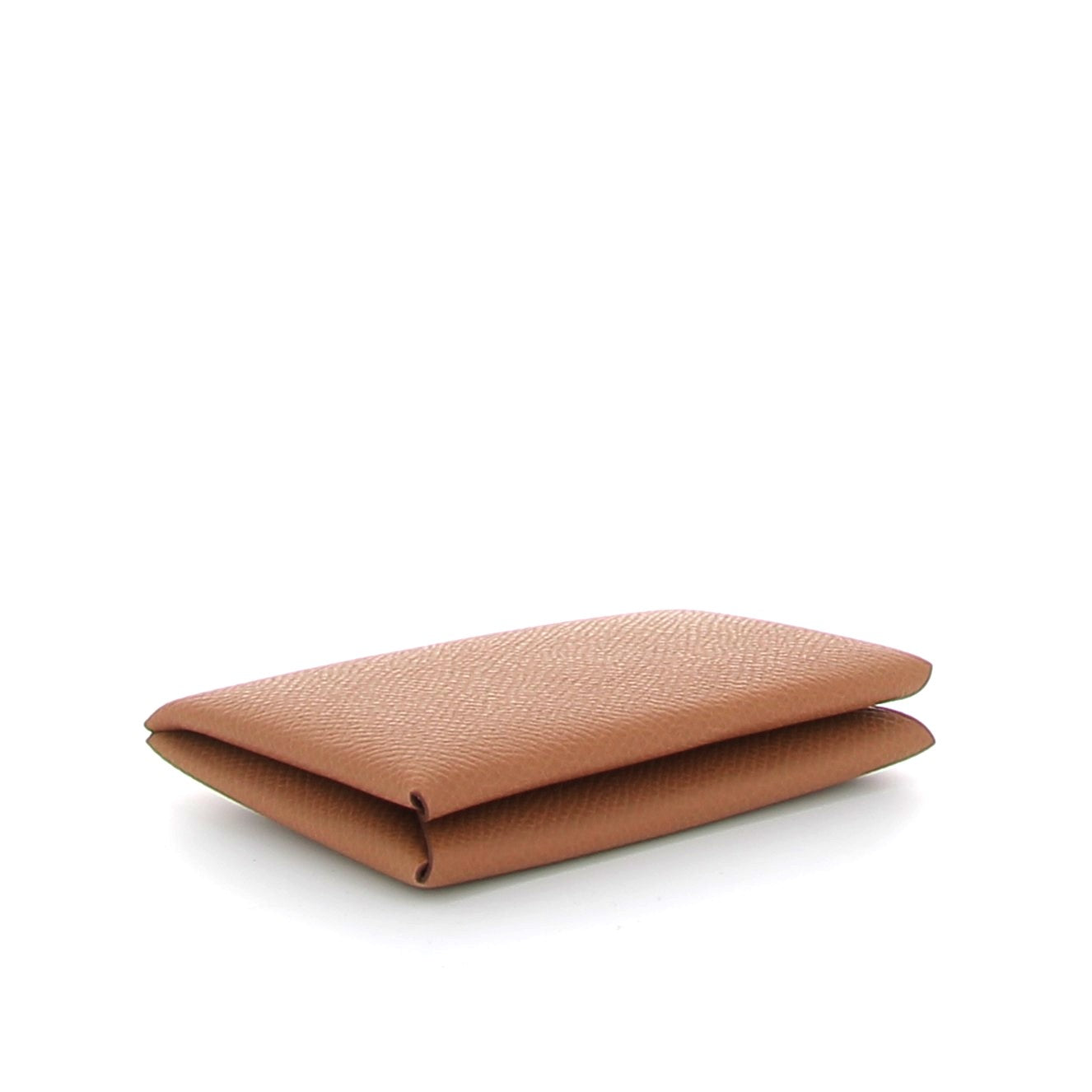 HERMES Calvi Card Holder Gold Epsom Leather