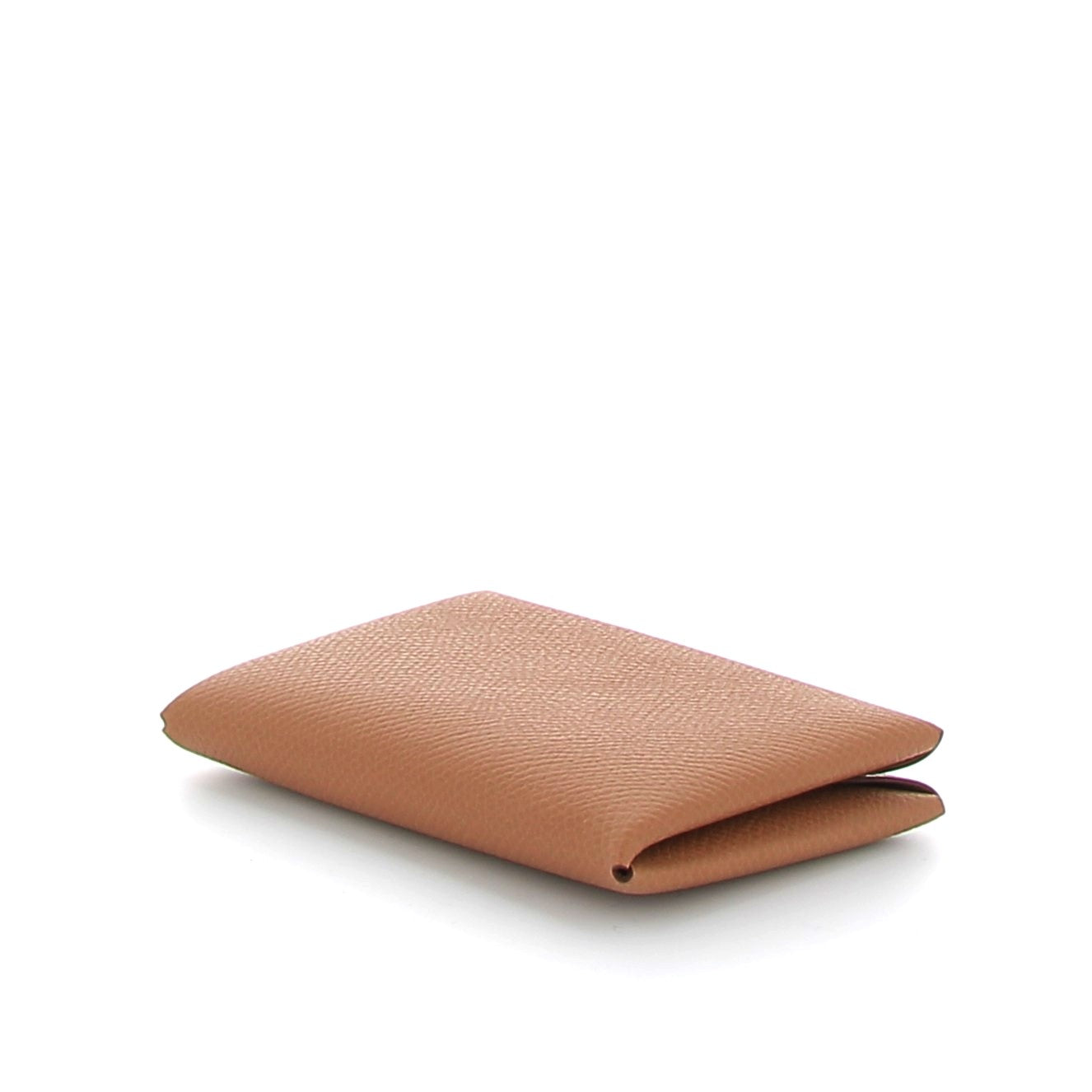 HERMES Calvi Card Holder Gold Epsom Leather