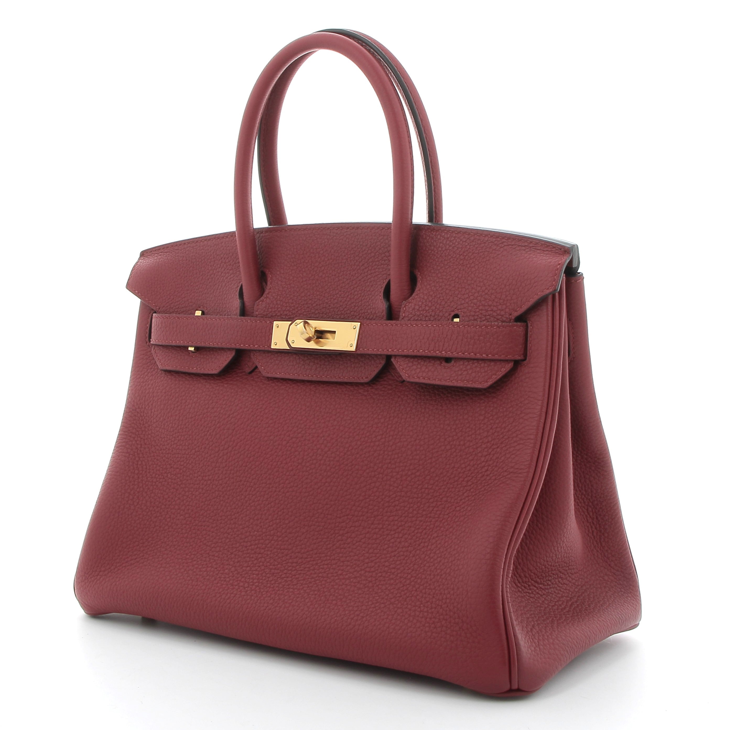 HERMES Birkin 30 Rouge Grenat Togo Leather Yellow Gold Hardware