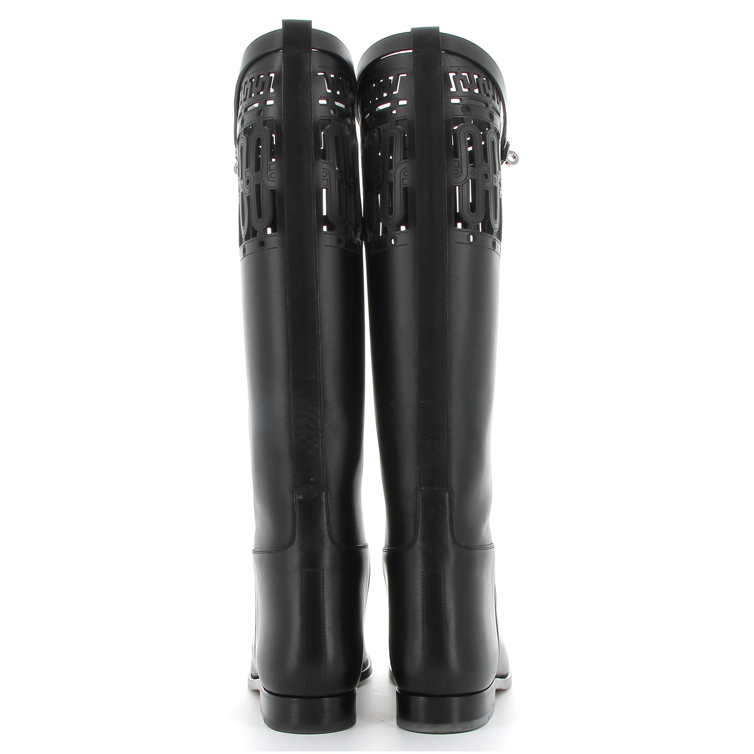 HERMES Bottes Jumping Noir Calfskin Leather