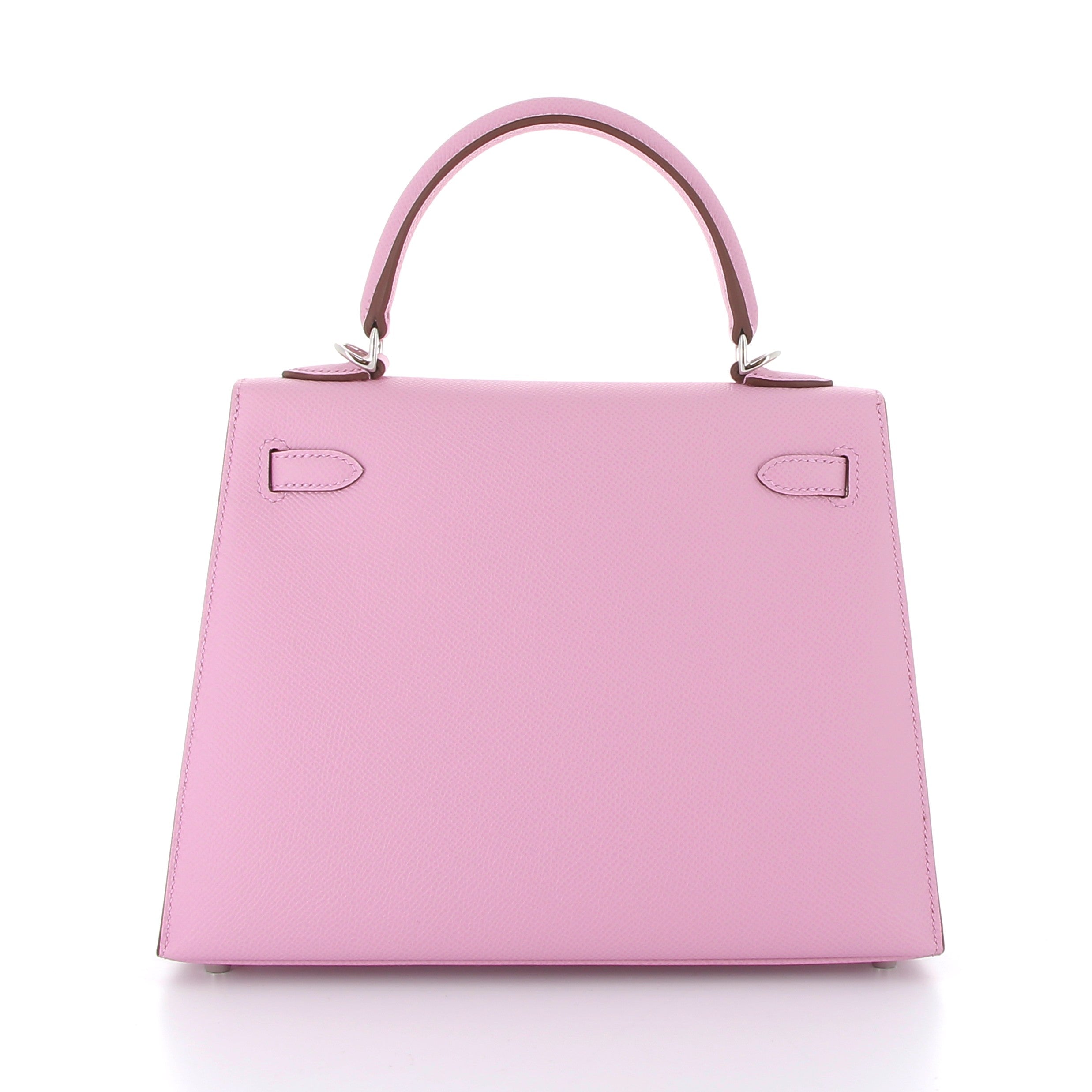 HERMES Kelly 25 Mauve Sylvestre Epsom Palladium Hardware