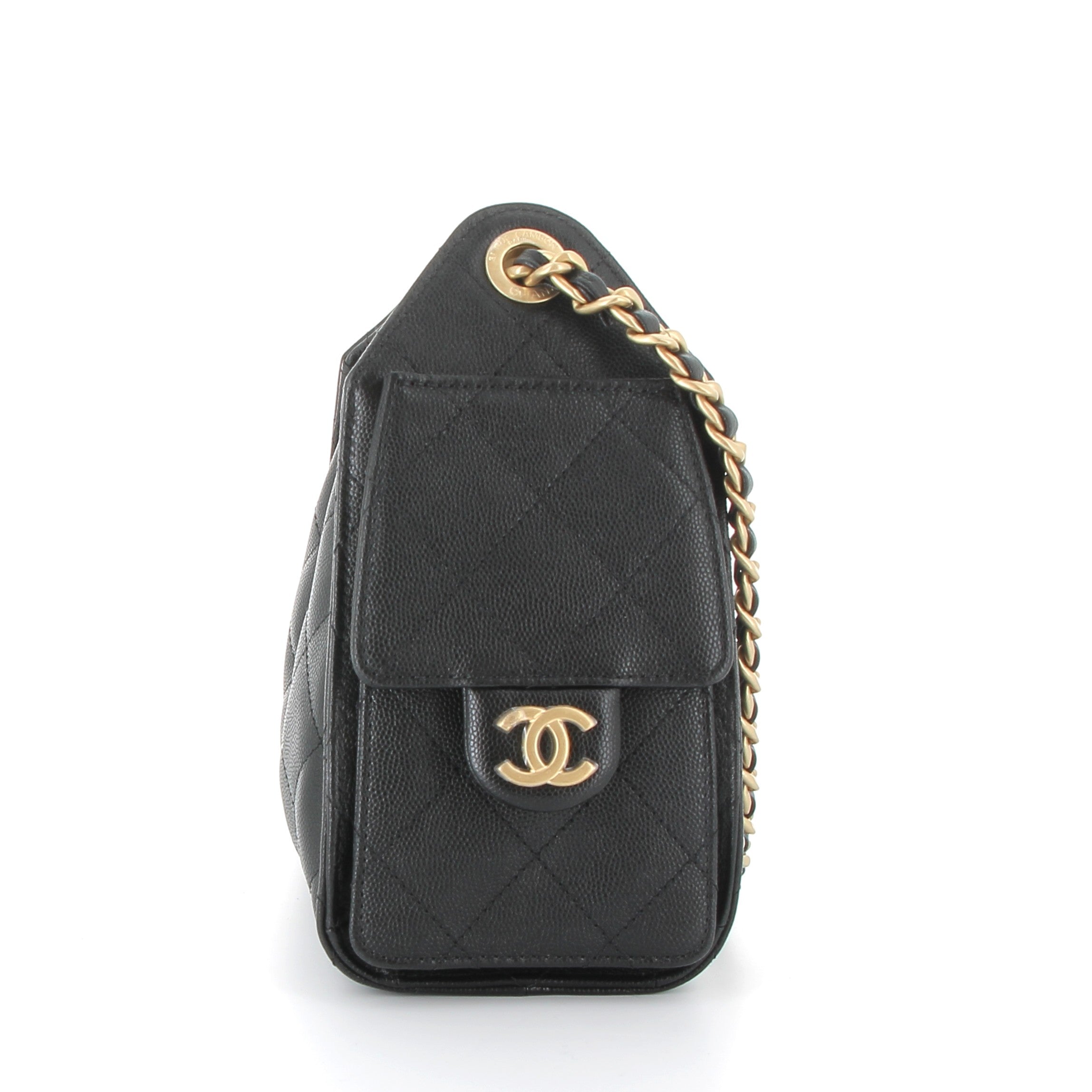 CHANEL Chanel 25 Mini Grained Calfskin Gold Hardware