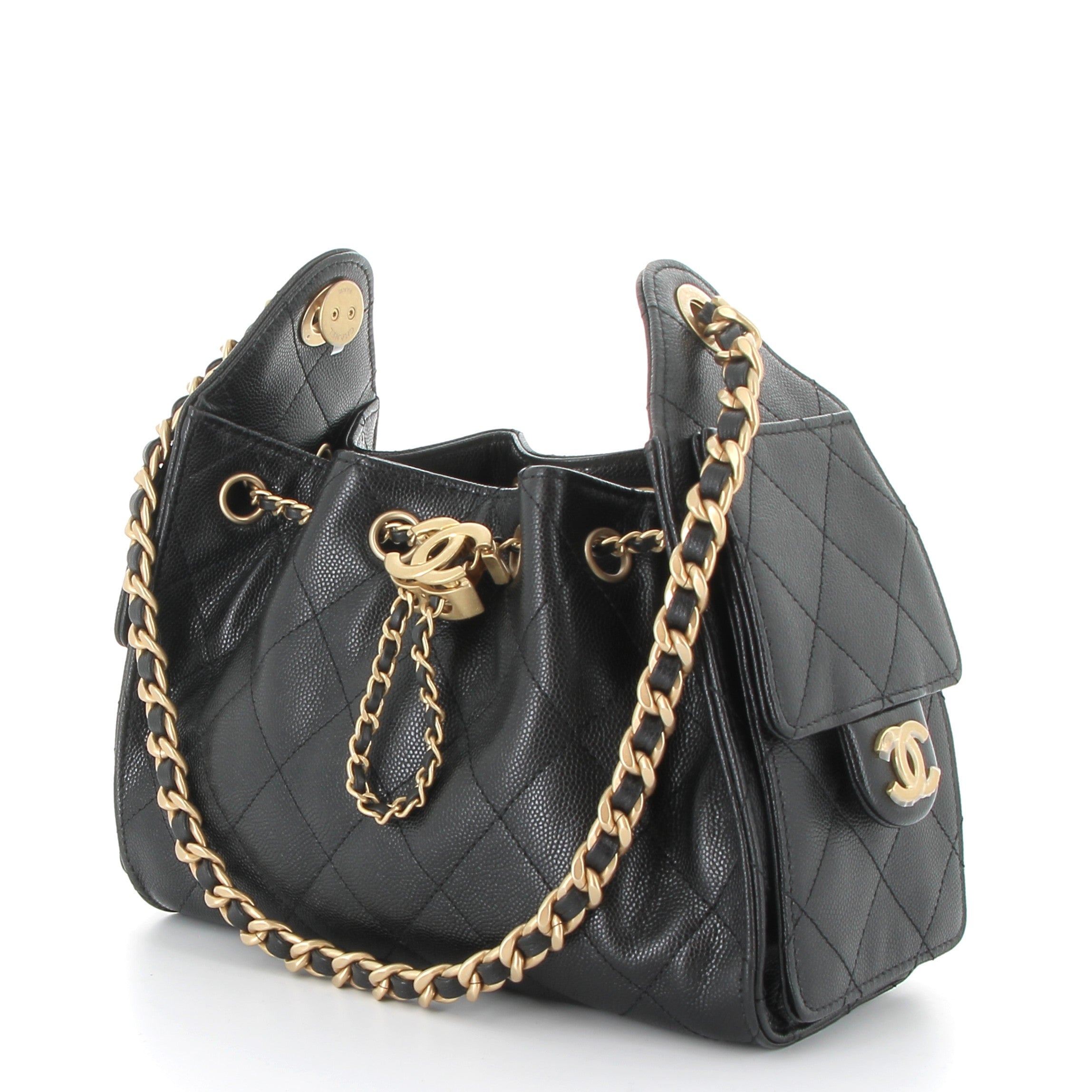 CHANEL Chanel 25 Mini Grained Calfskin Gold Hardware