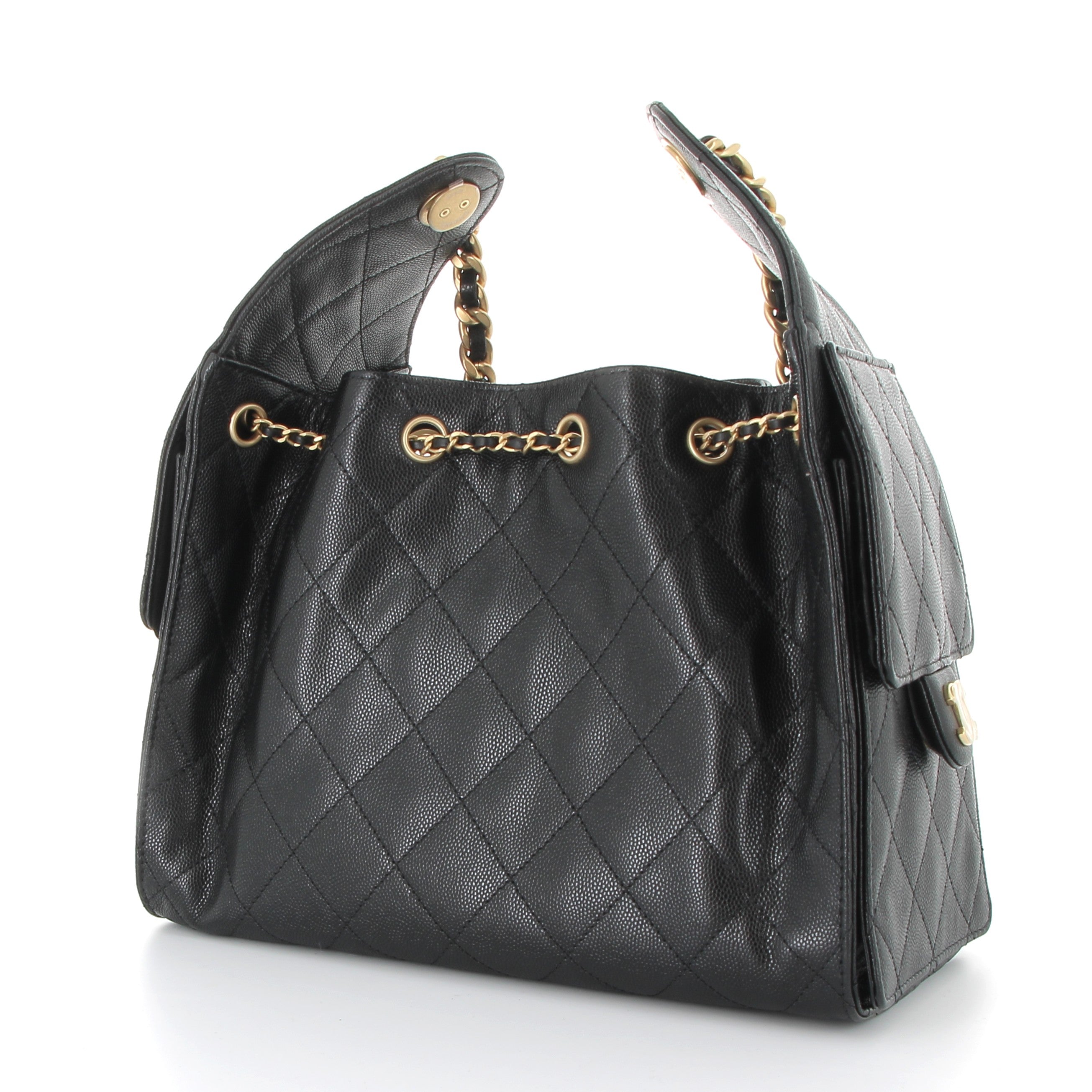 CHANEL Chanel 25 Small Grained Calfskin Gold Hardware