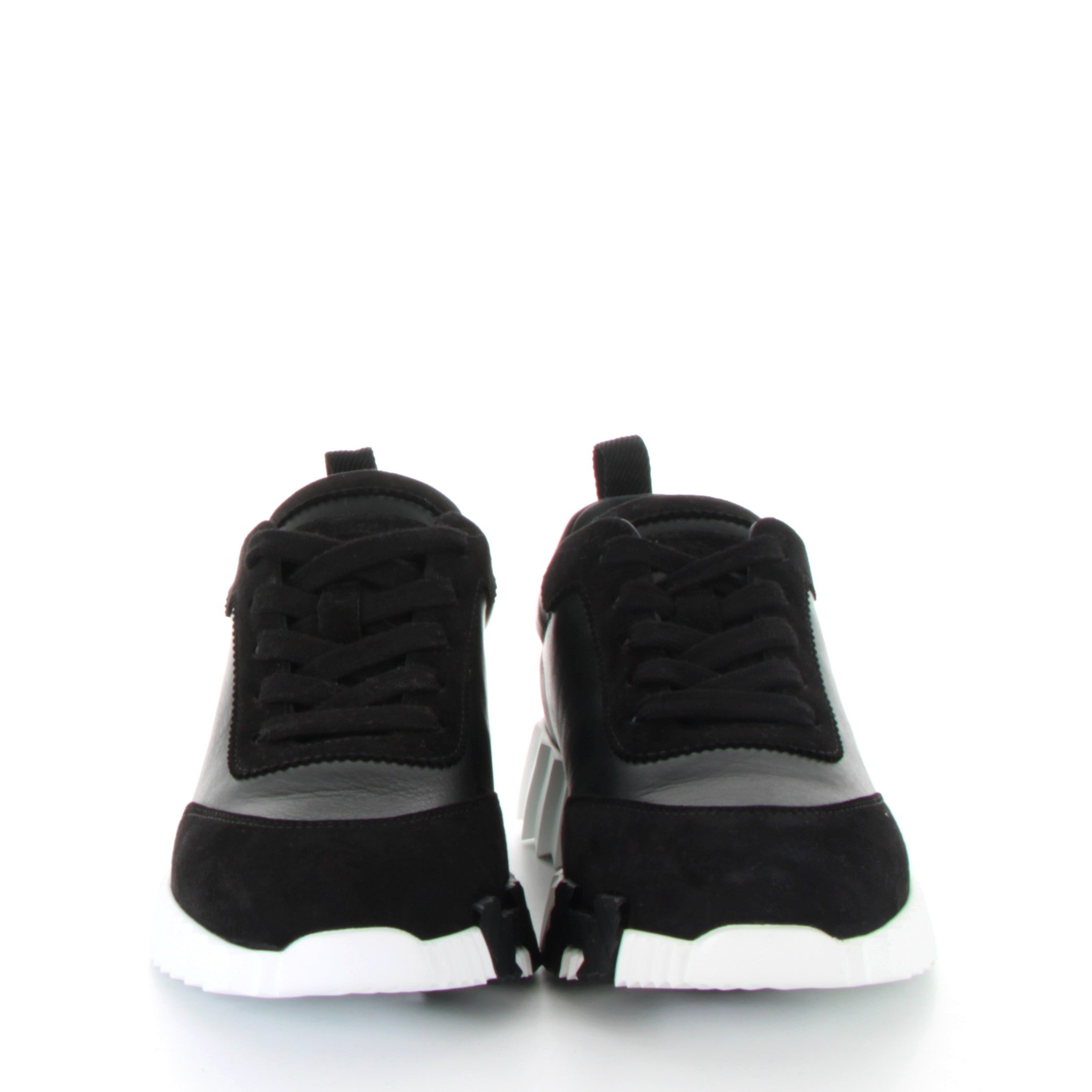 HERMES Bouncing Sneakers Noir Suede Goatskin / Lambskin