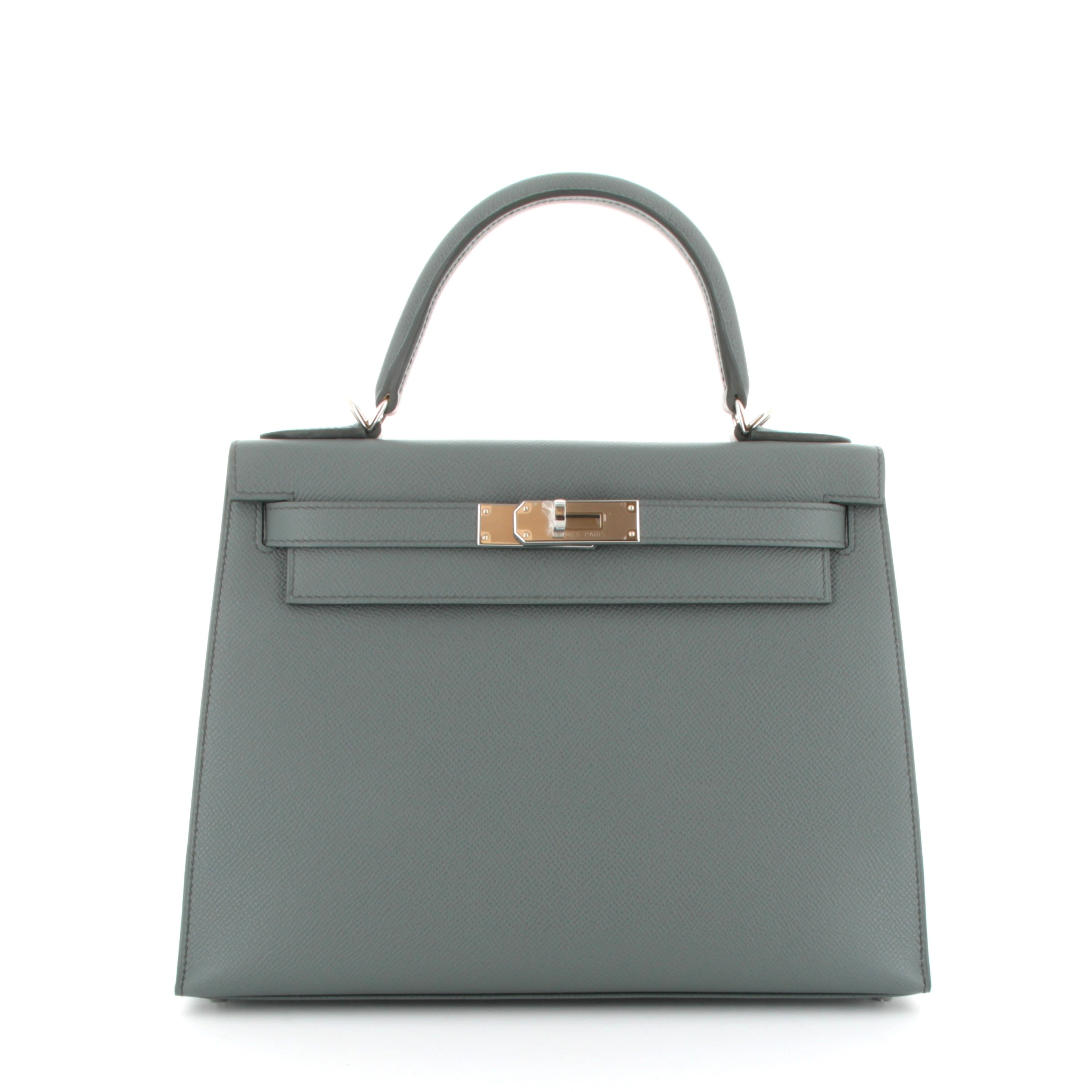 HERMES Kelly 28 Vert Amande Epsom Palladium Hardware