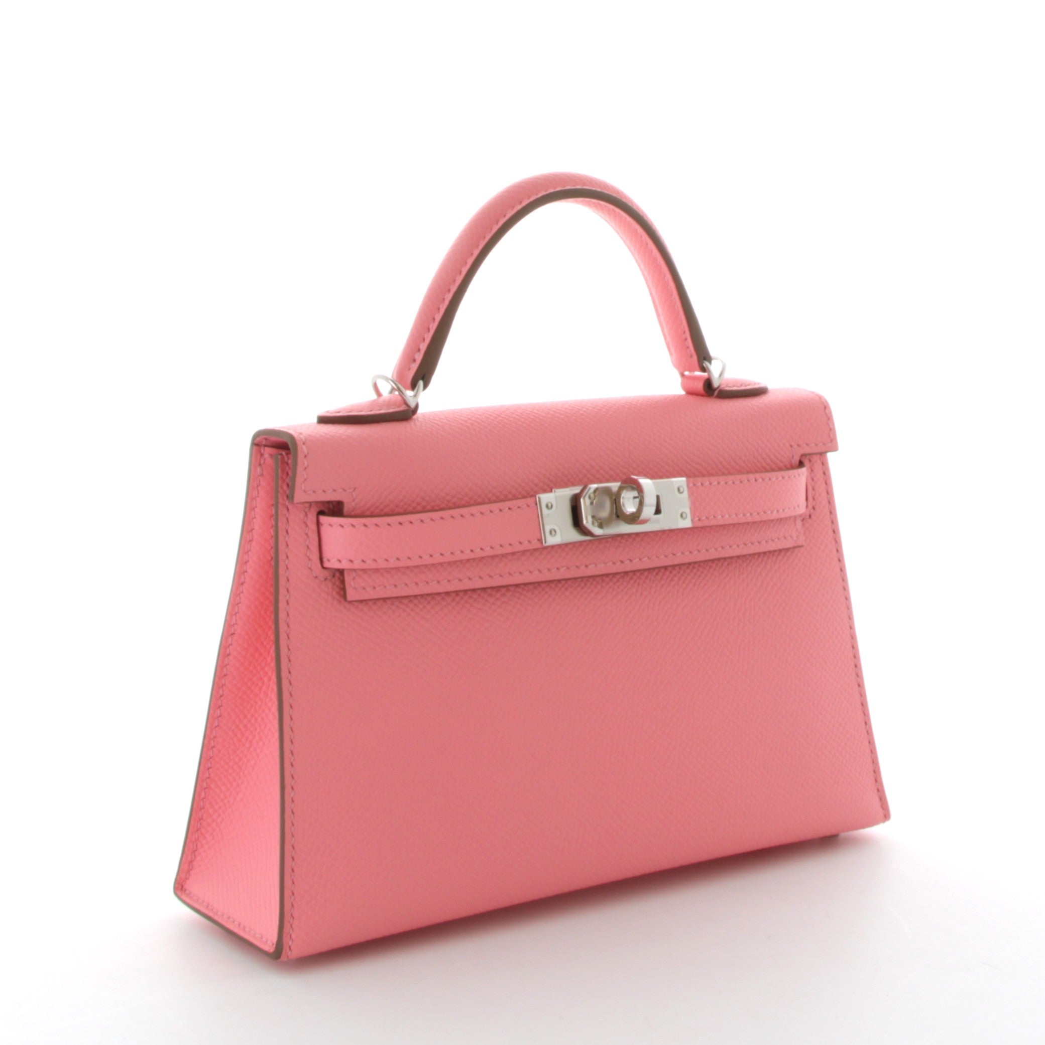 HERMES Kelly 20 Rose Confetti Epsom Palladium Hardware