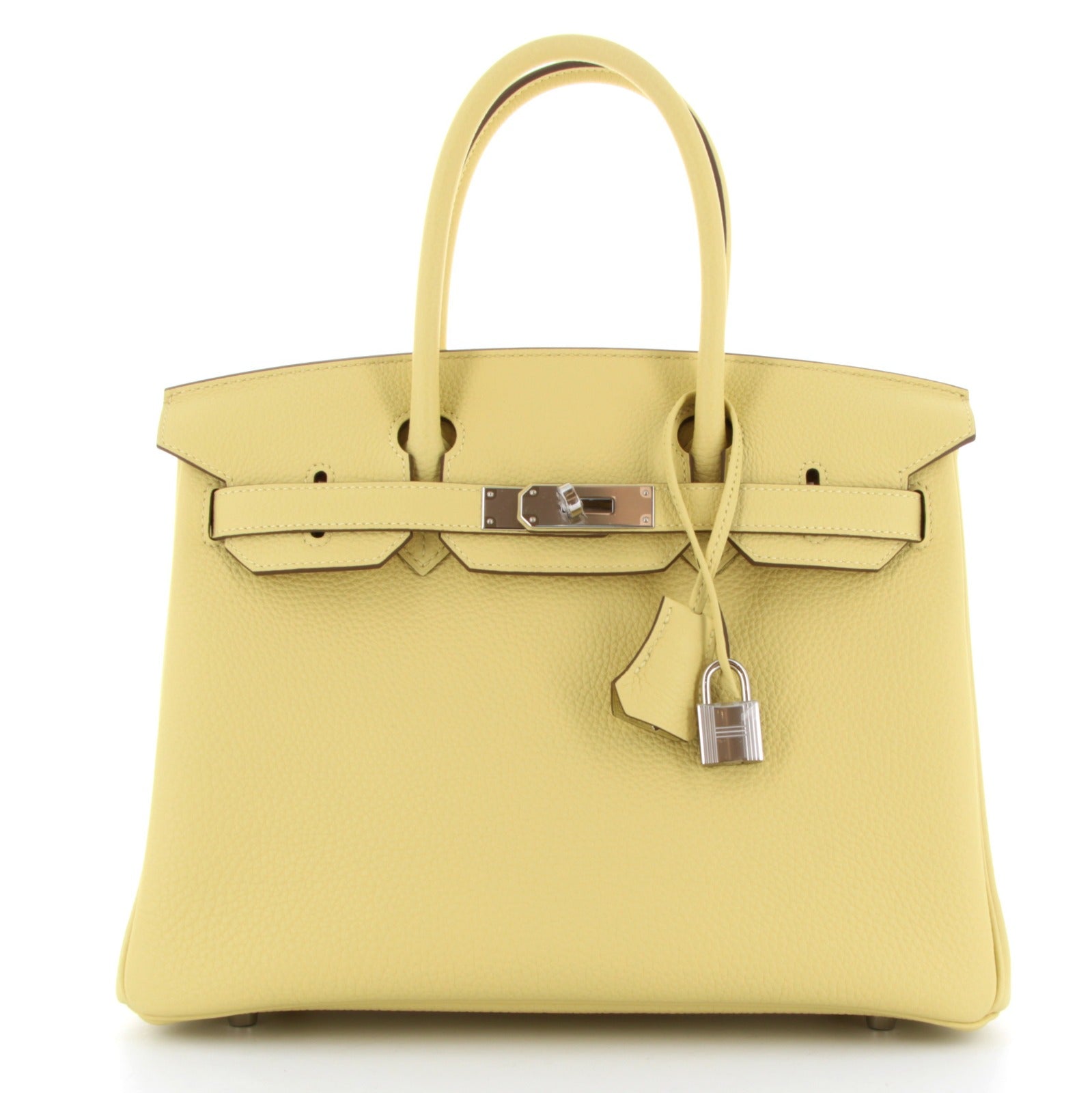 HERMES Birkin 30 Jaune Poussin Togo Palladium Hardware