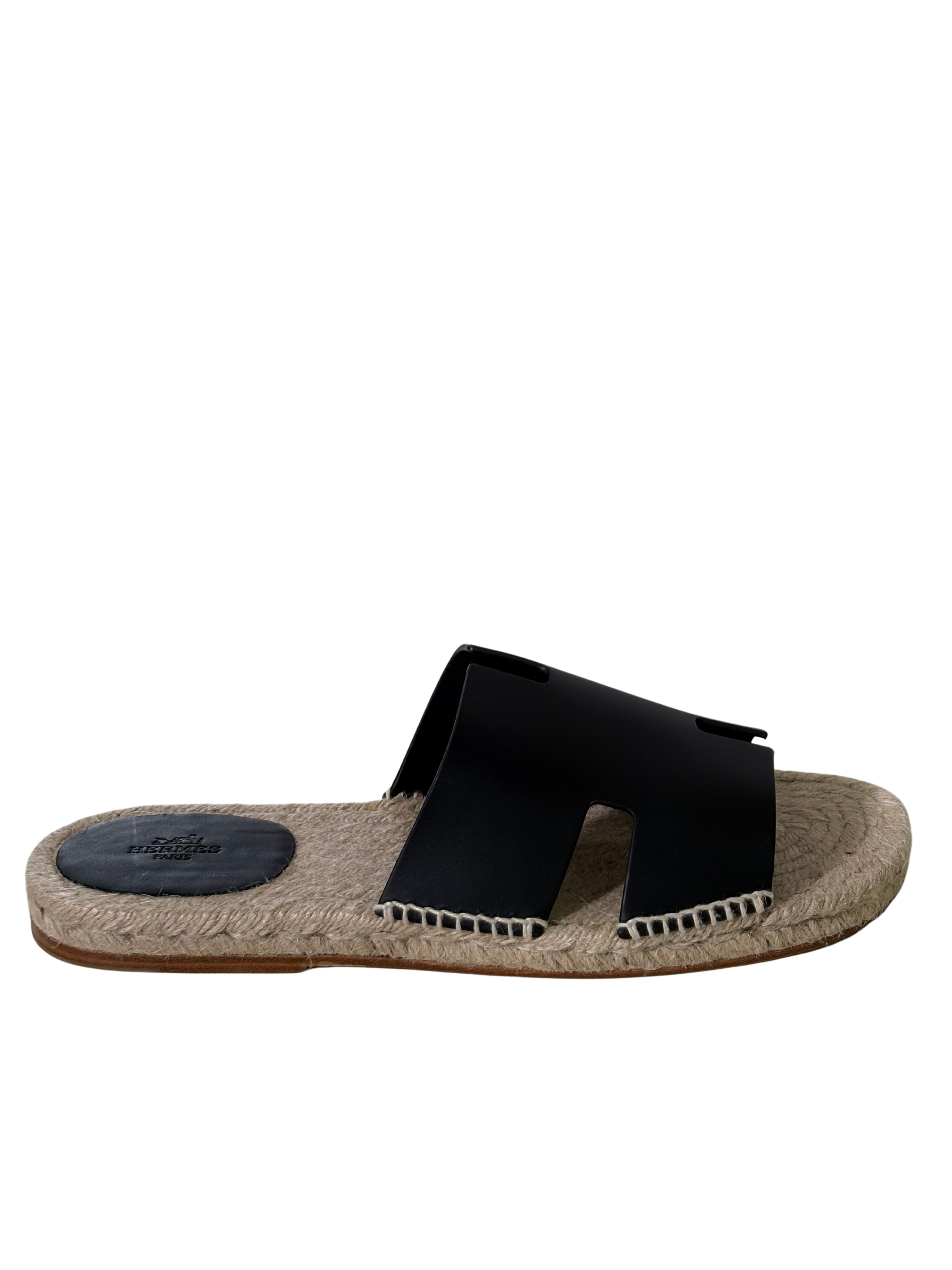 HERMES Antigua Espadrille Noir Suede