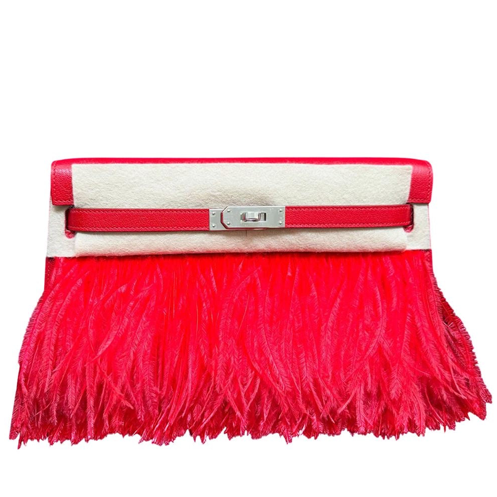 HERMÈS Kelly Elan Rouge de Coeur Palladium hardware