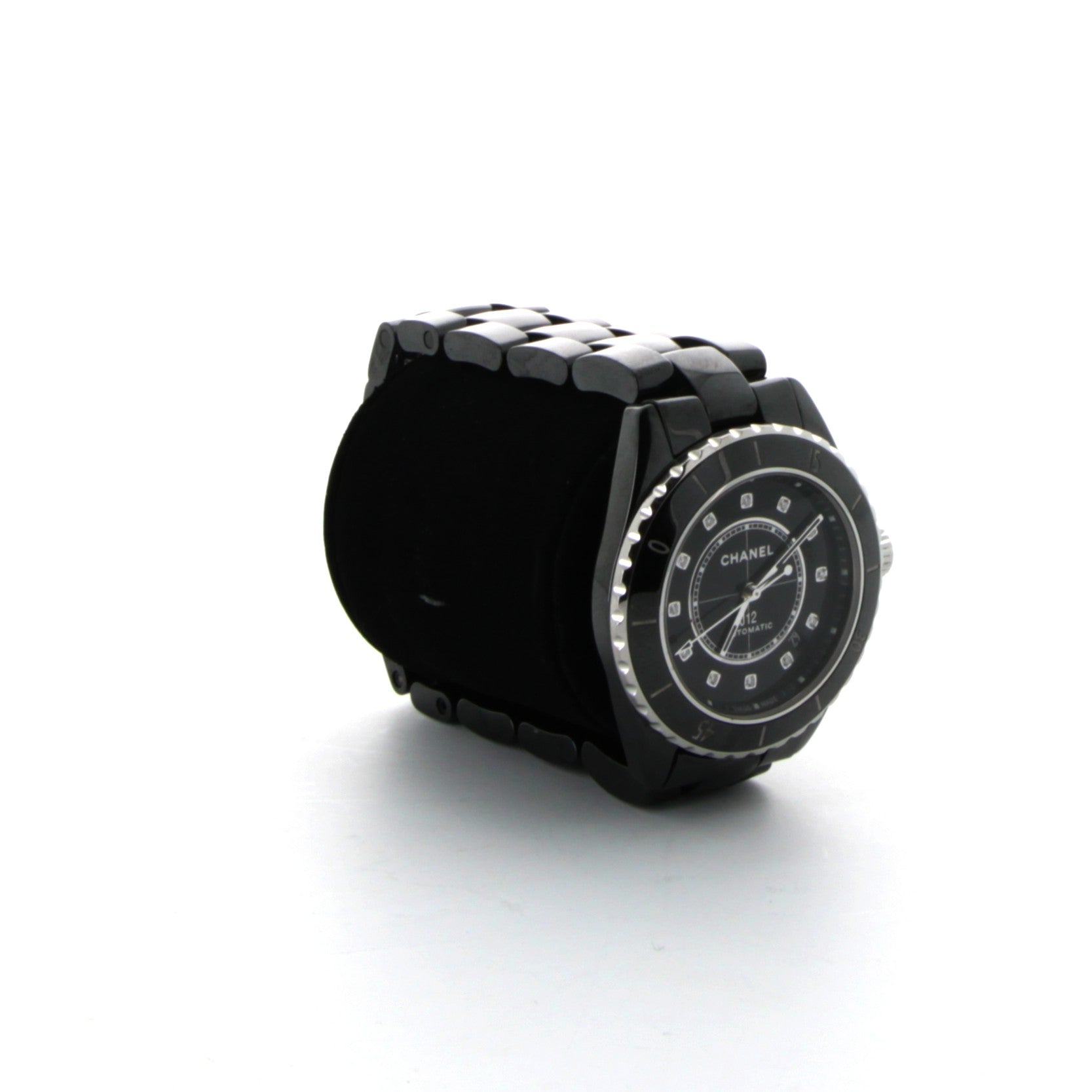 CHANEL J12 Automatic Black Steel Watch, 38 mm, 0.09-carat Diamond