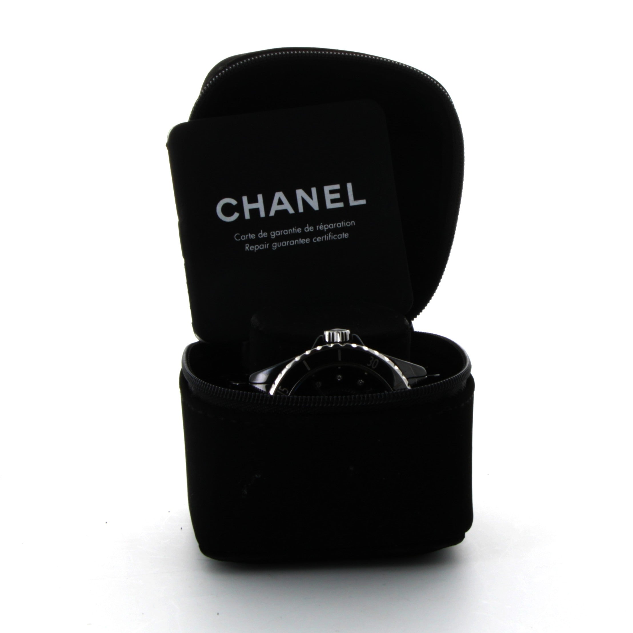 CHANEL J12 Automatic Black Steel Watch, 38 mm, 0.09-carat Diamond