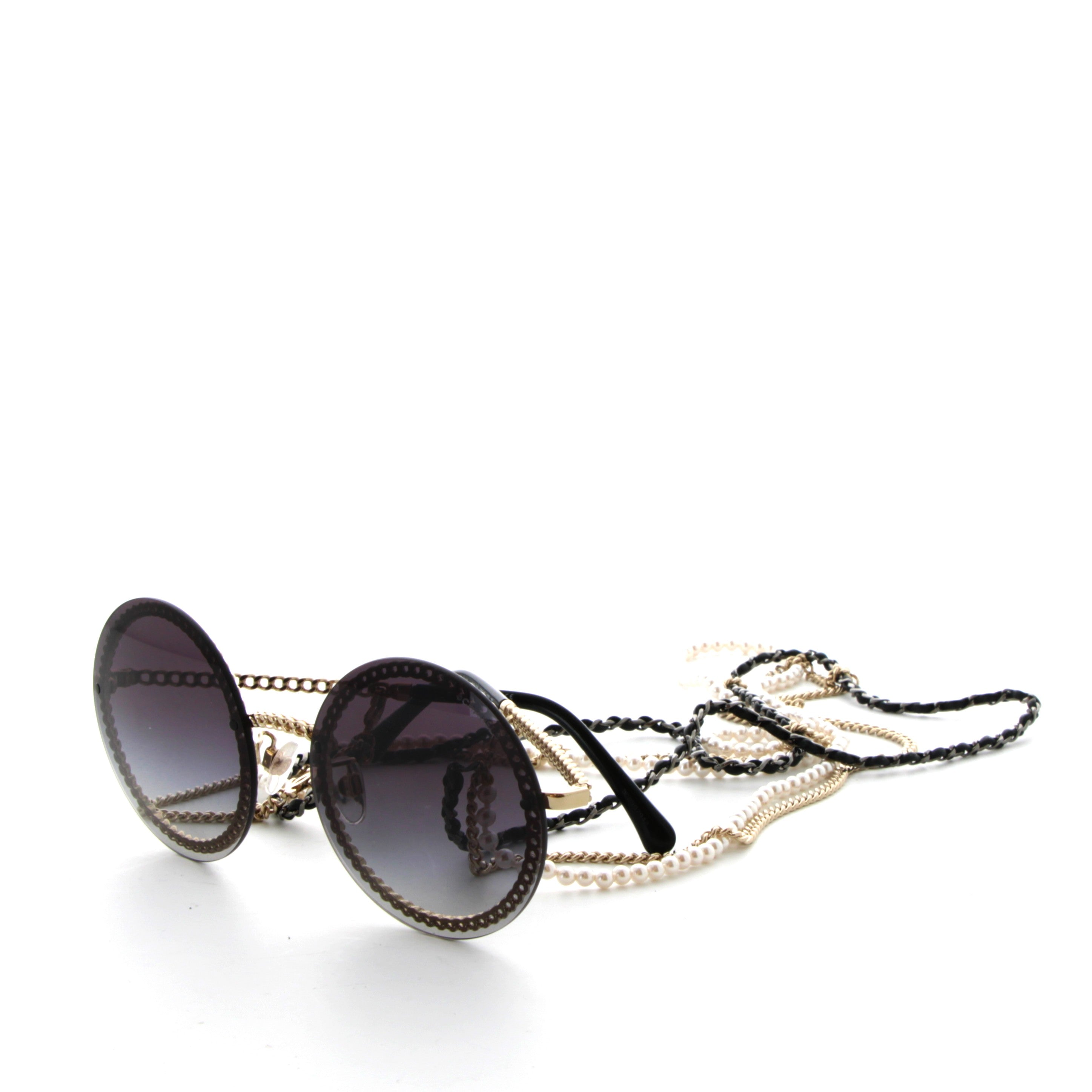 CHANEL Sunglasses with Pearl Chain