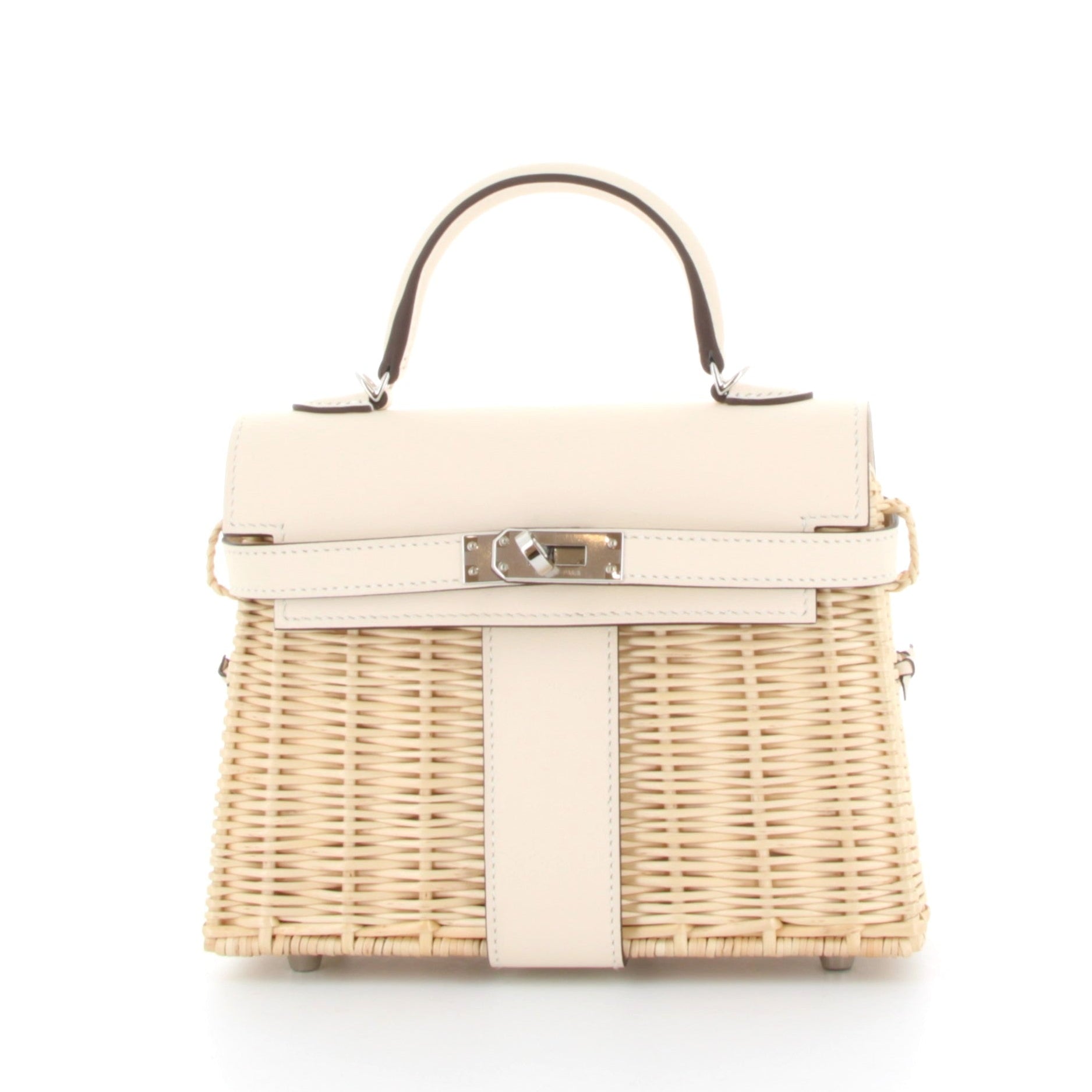 HERMES Kelly 20 Picnic Nata Swift Palladium Hardware