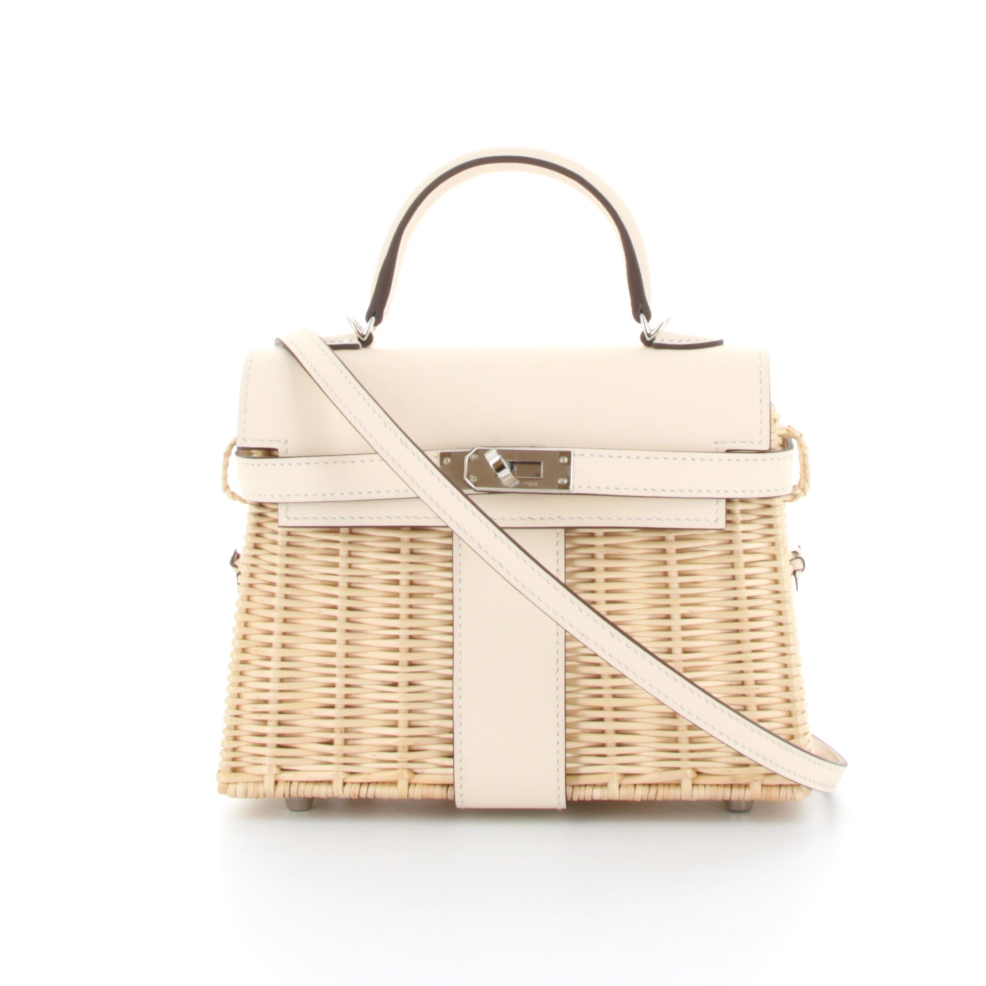 HERMES Kelly 20 Picnic Nata Swift Palladium Hardware