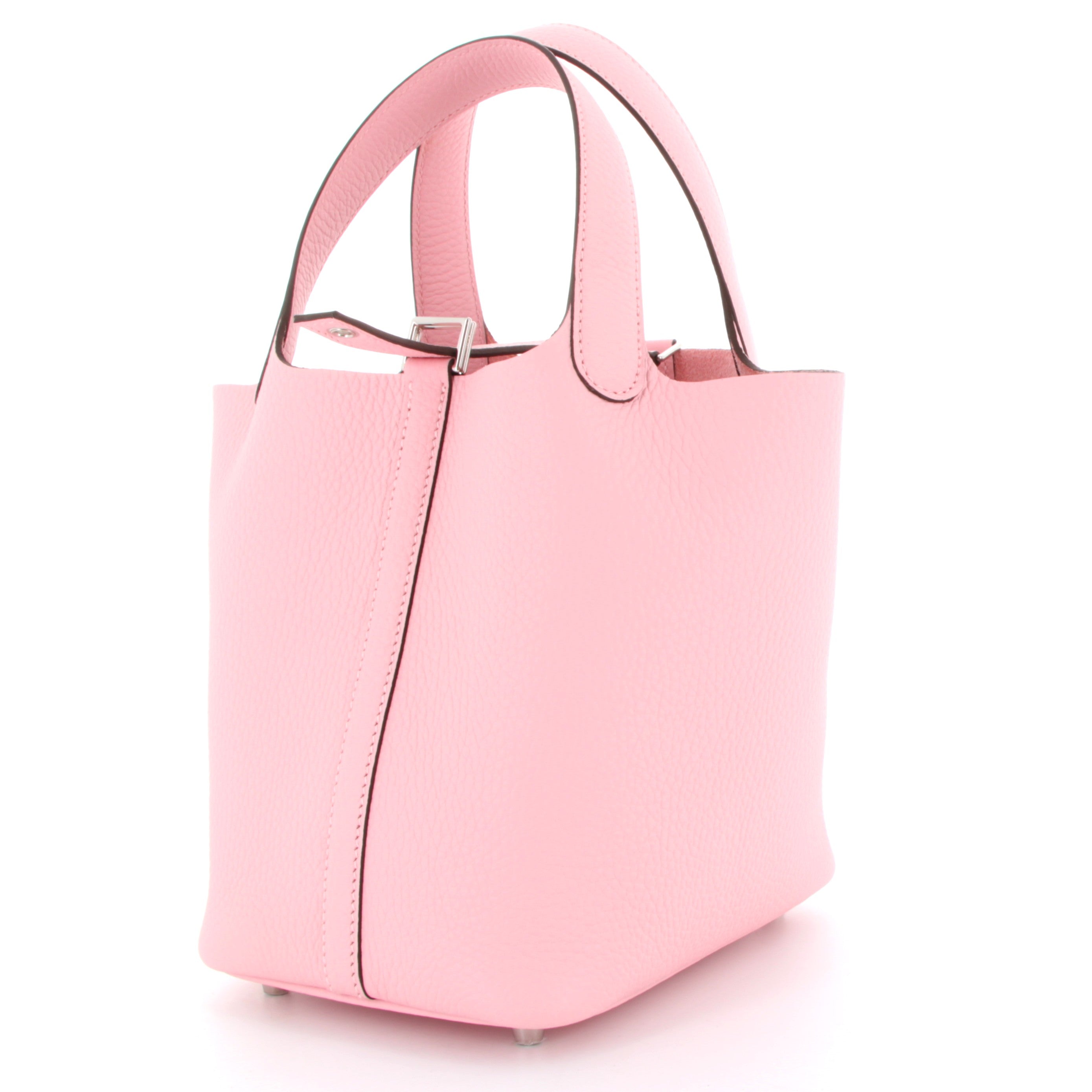 HERMES Picotin 18 Rose Sakura Taurillon Clemence Palladium Hardware