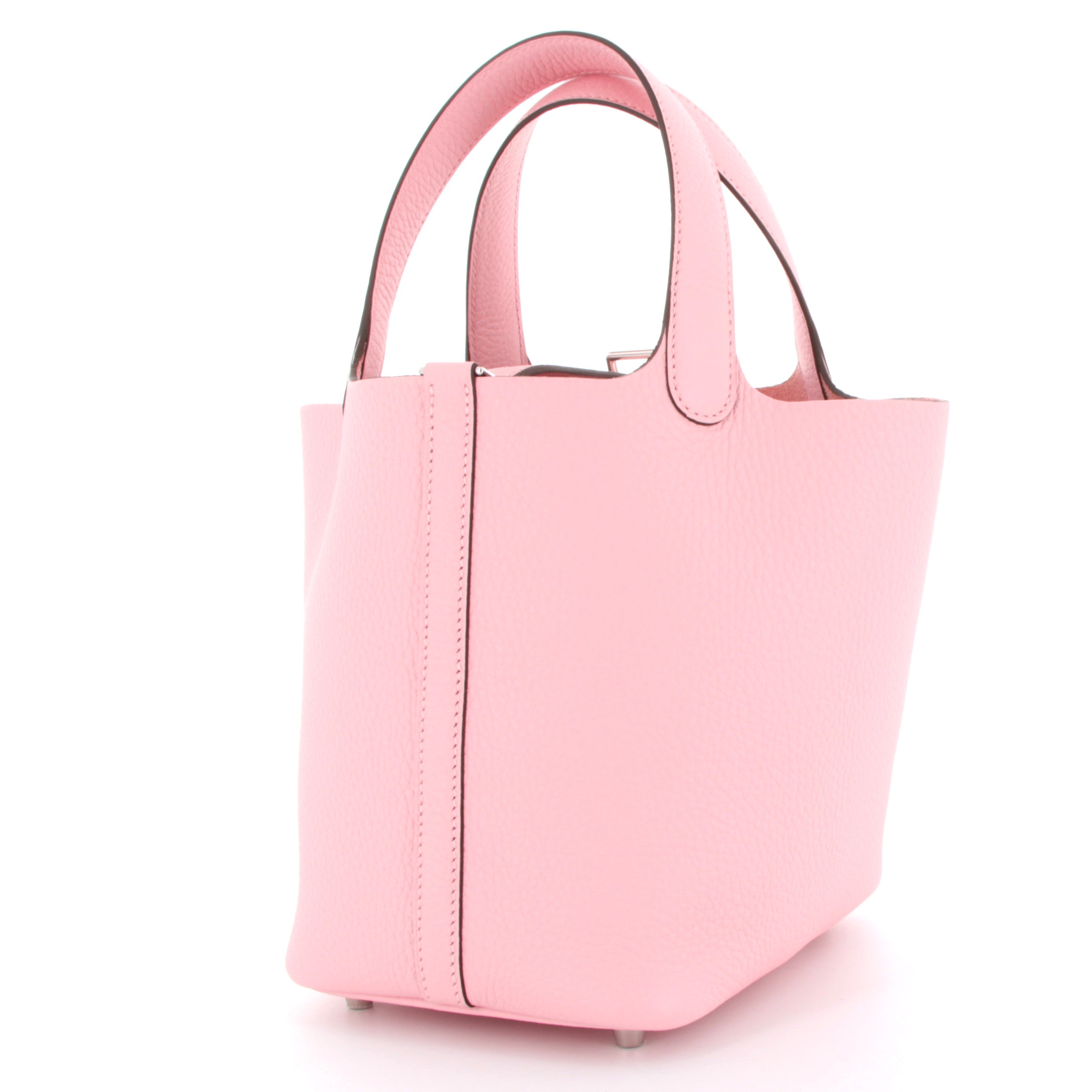 HERMES Picotin 18 Rose Sakura Taurillon Clemence Palladium Hardware