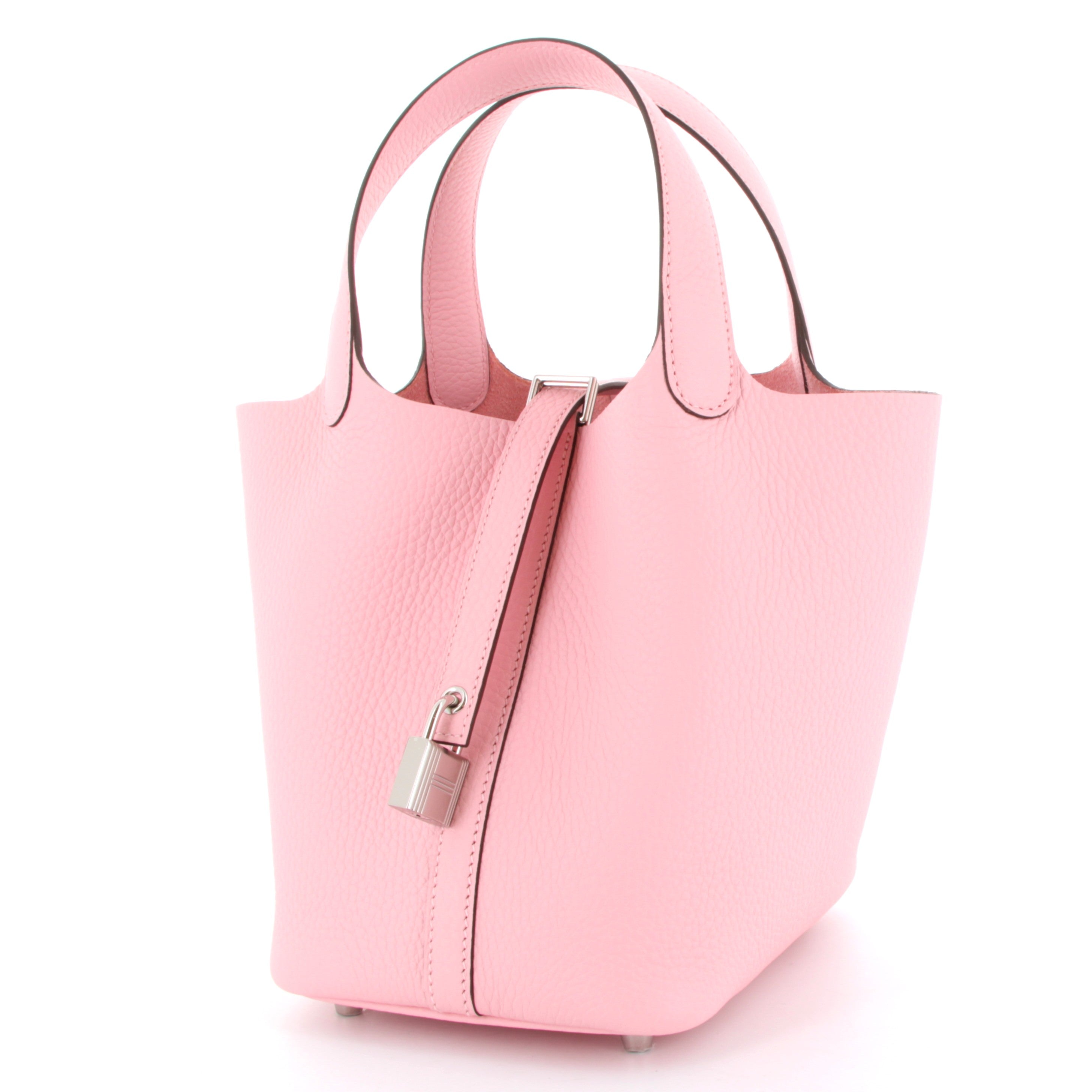 HERMES Picotin 18 Rose Sakura Taurillon Clemence Palladium Hardware