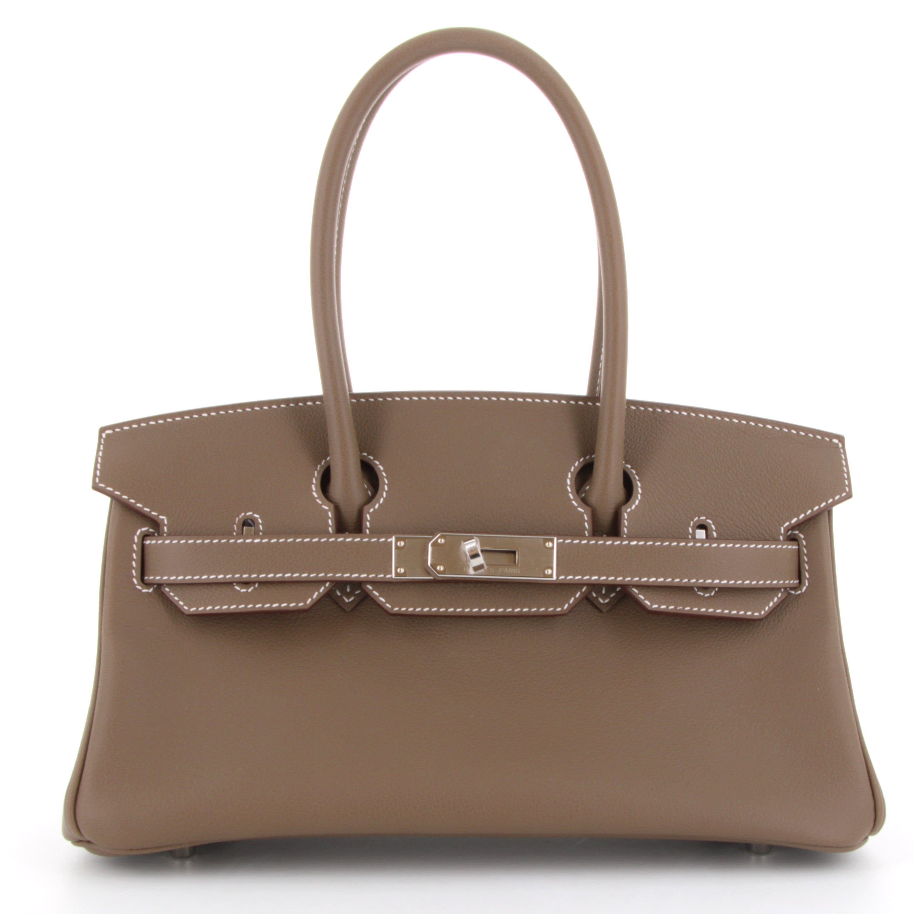 HERMES Kelly Shoulder 29 Etoupe Evercolor Palladium Hardware