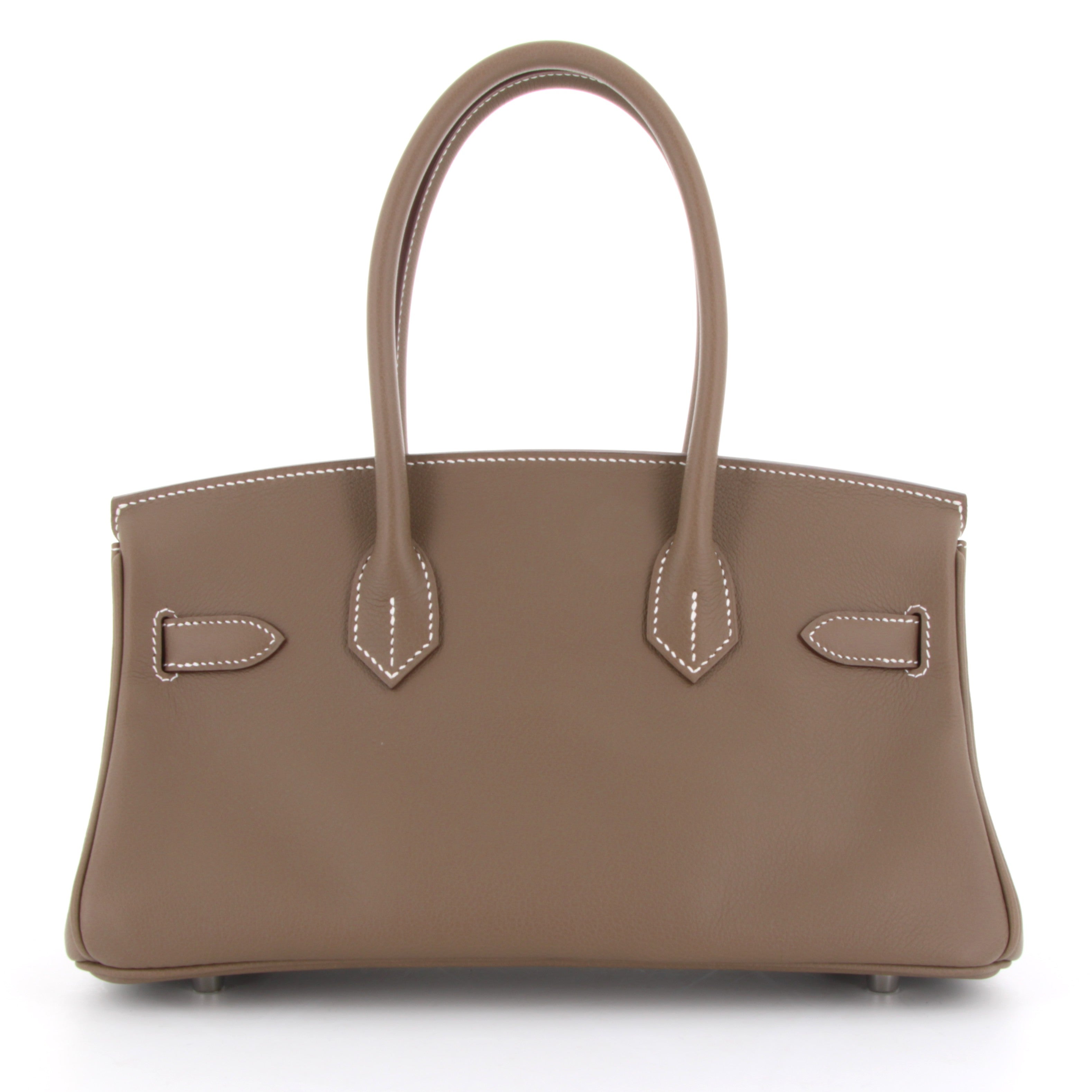 HERMES Kelly Shoulder 29 Etoupe Evercolor Palladium Hardware