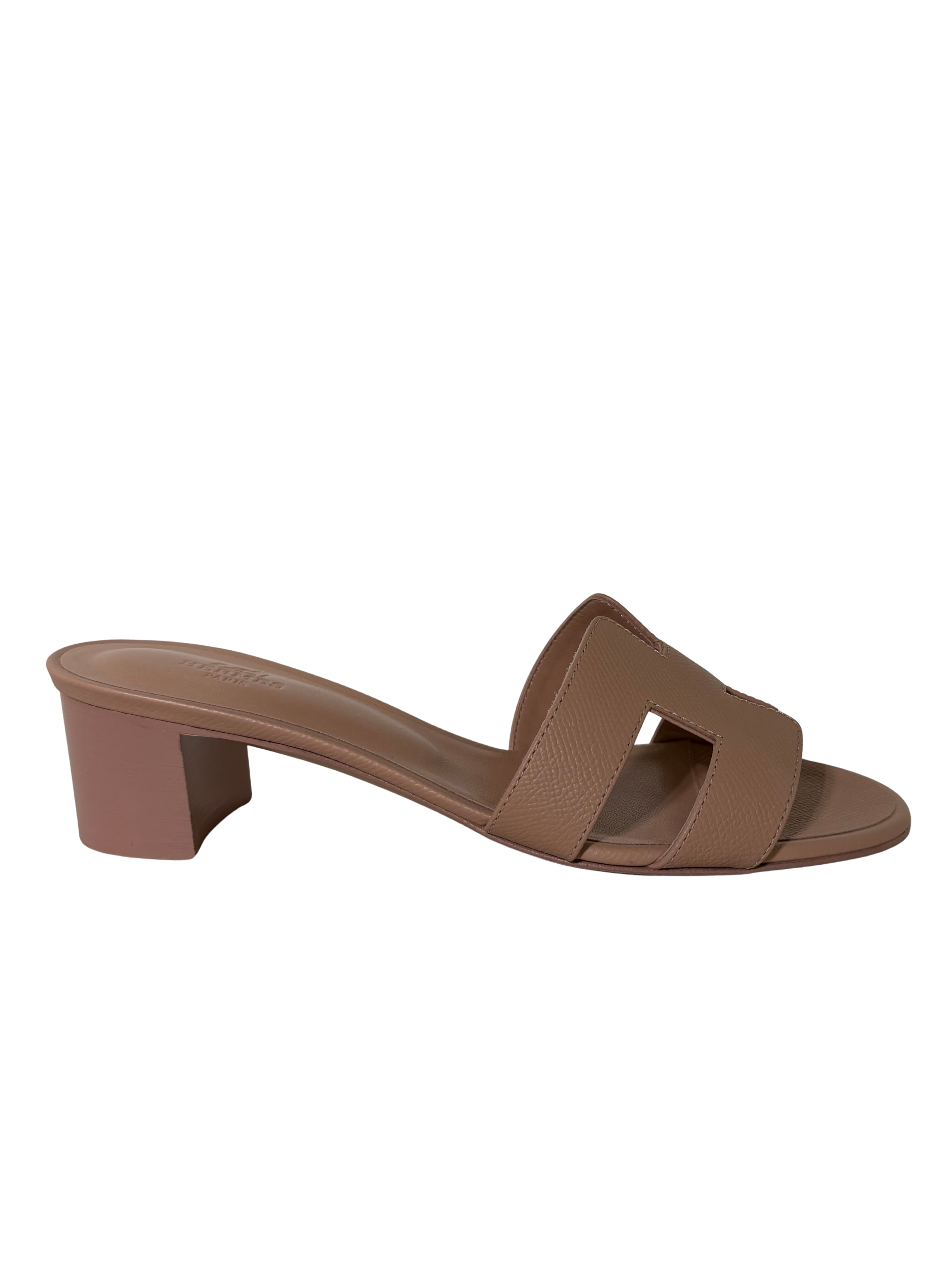 HERMES Oasis Sandals Beige Perlino Epsom