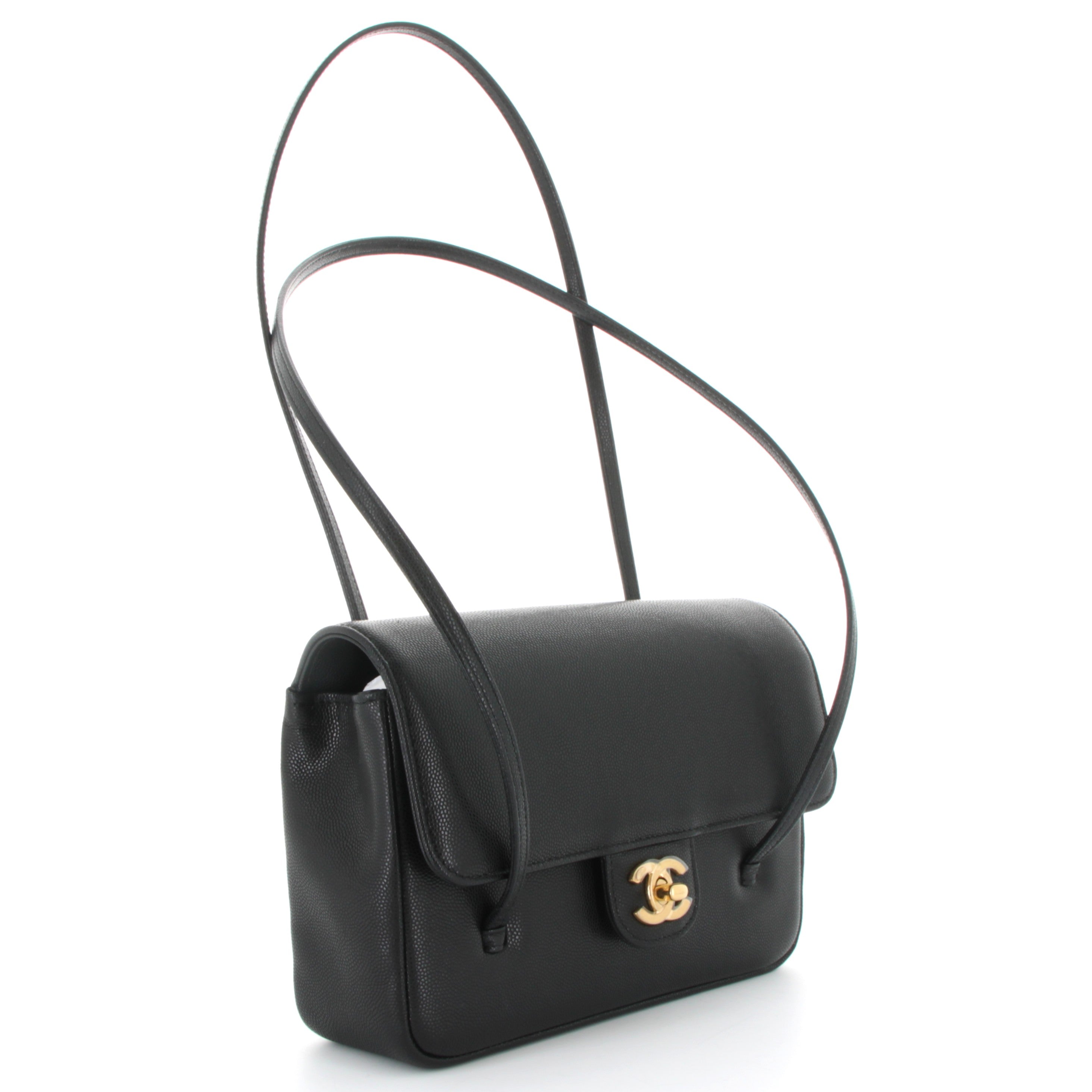 Chanel Noir 26 Small Flap Bag Caviar Leather Gold Hardware