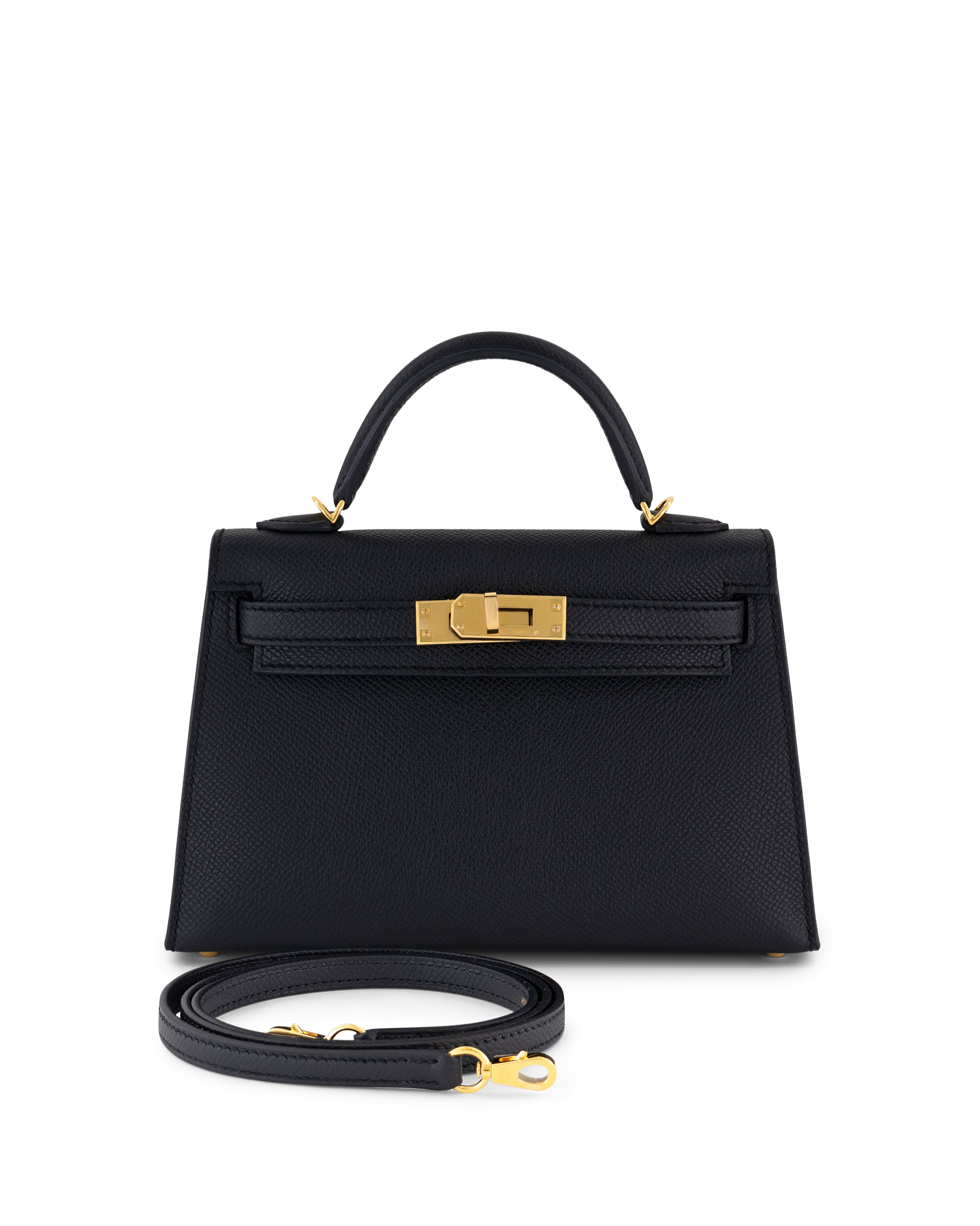 Hermès Mini Kelly 20cm Black Epsom with Gold Hardware