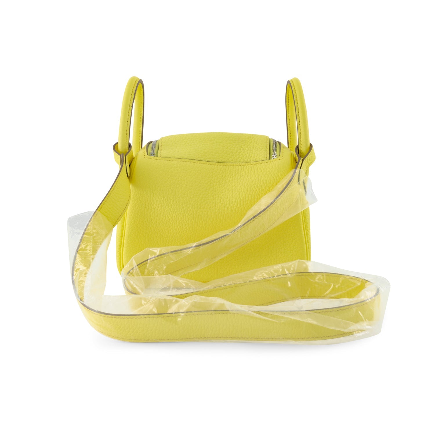 HERMES Mini Lindy Limoncello Taurillon Clemence Palladium hardware