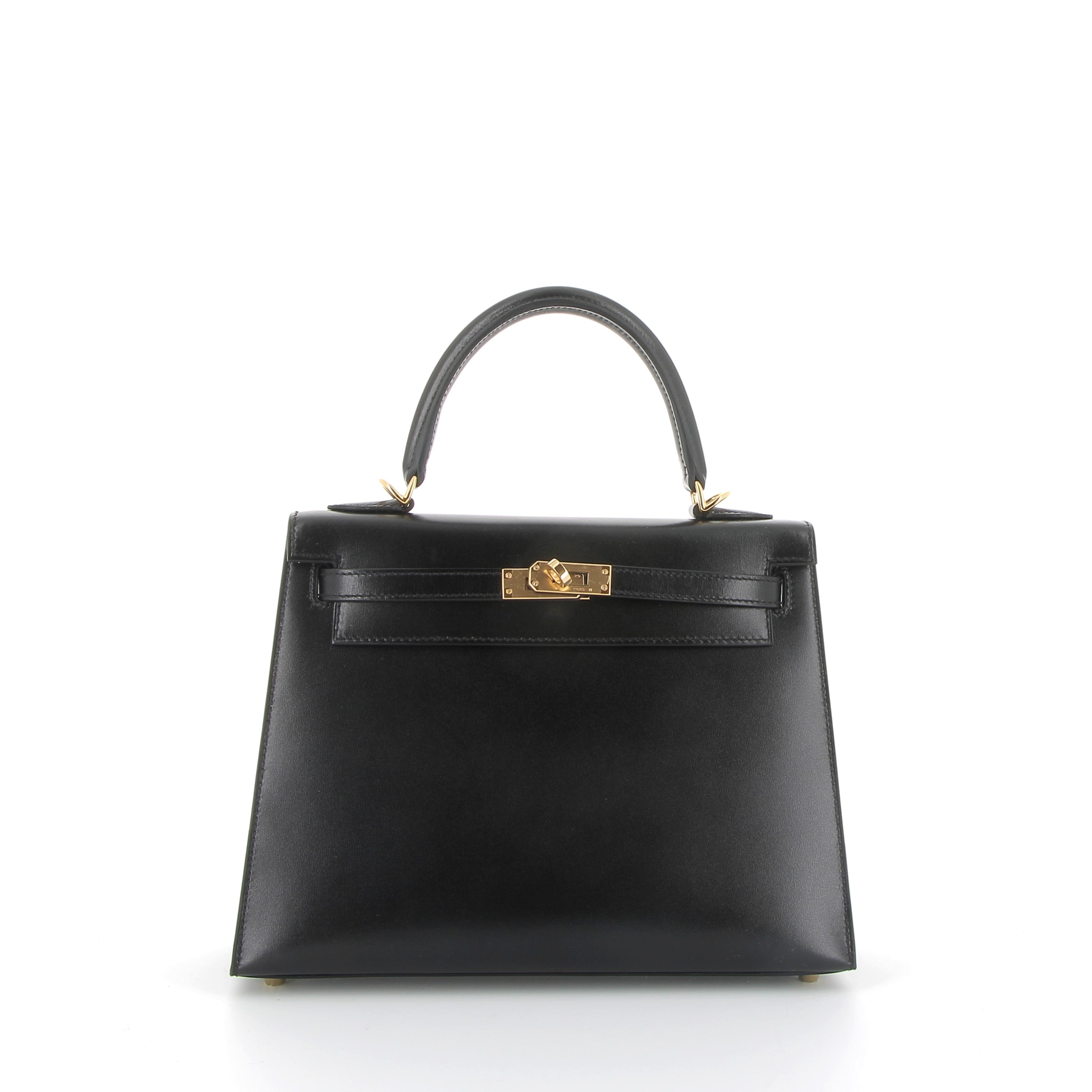 Hermès Kelly 25cm in Noir Box Leather with Gold Hardware