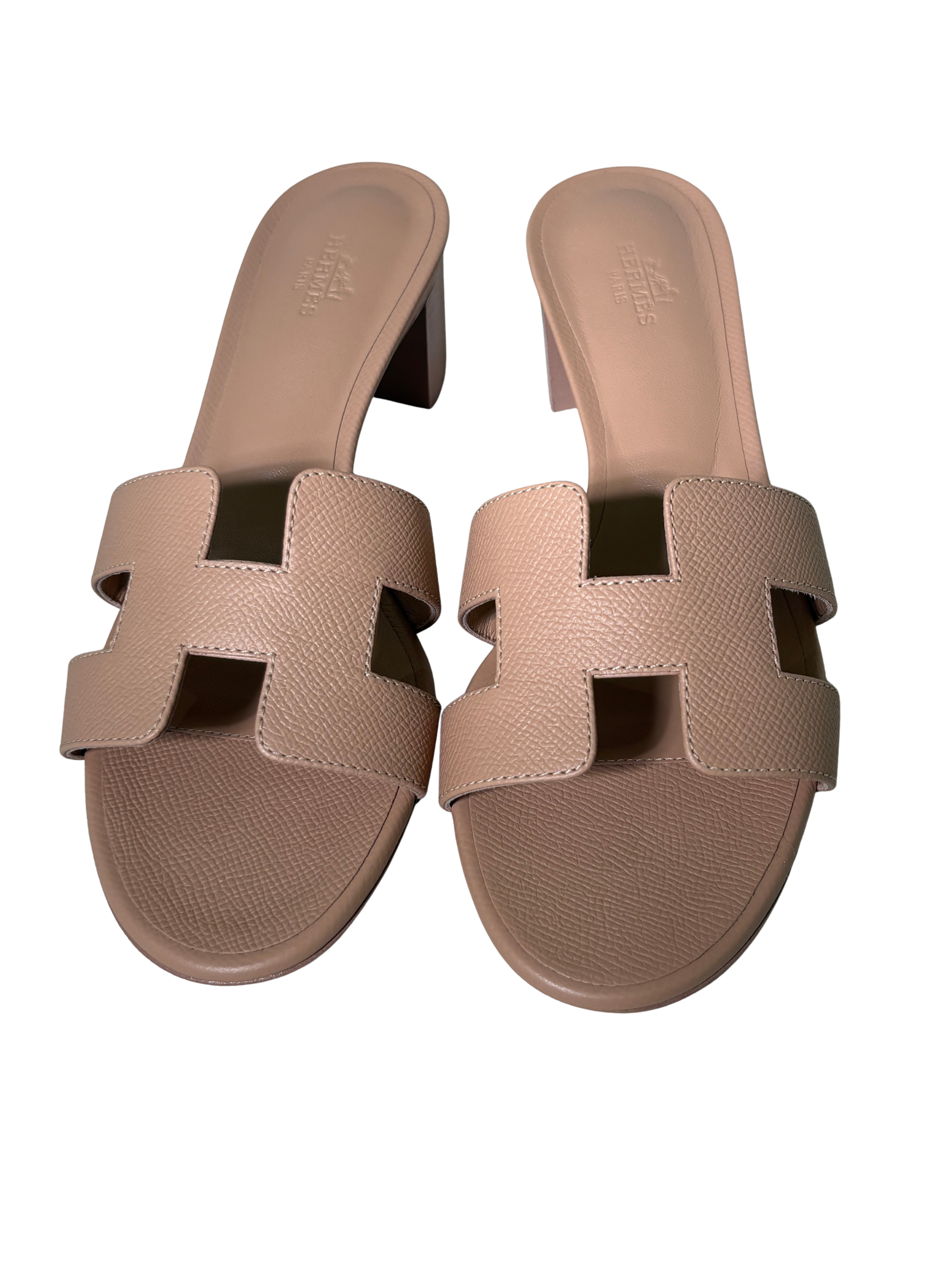 HERMES Oasis Sandals Beige Perlino Epsom