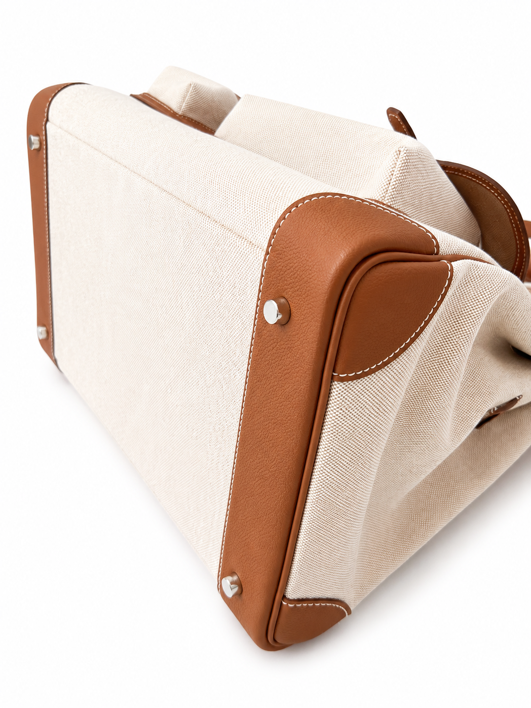 Hermès HAC 40 Cargo Gold Togo & Toile Palladium Hardware Limited Edition 