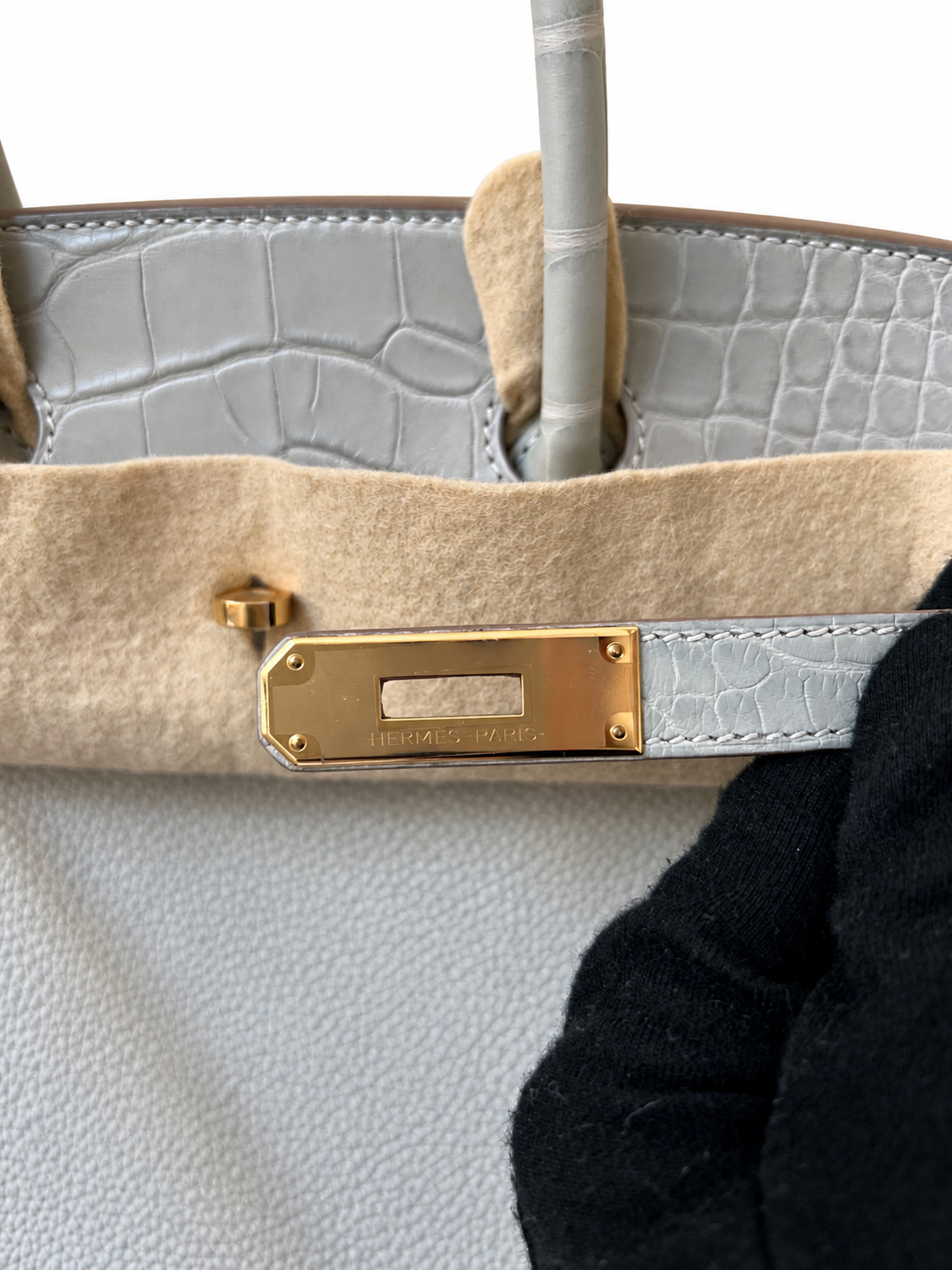 Hermès Birkin 30 Touch Gris Perle Matte Alligator Mississippian Togo Gold Hardware